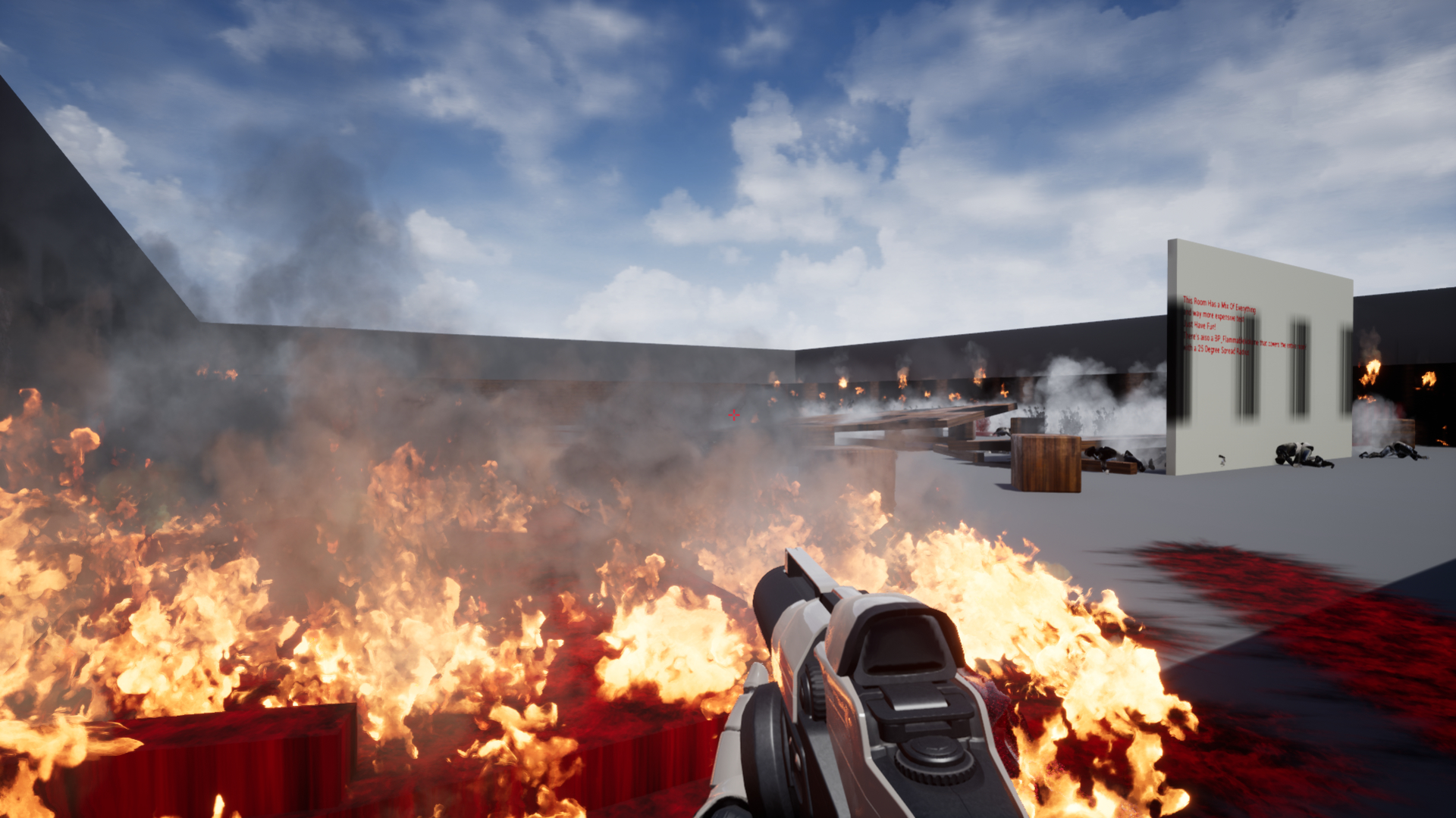 喷火枪引燃反馈游戏蓝图 虚幻4 ue4 Flamethrower With Flame Propagation 423插图1
