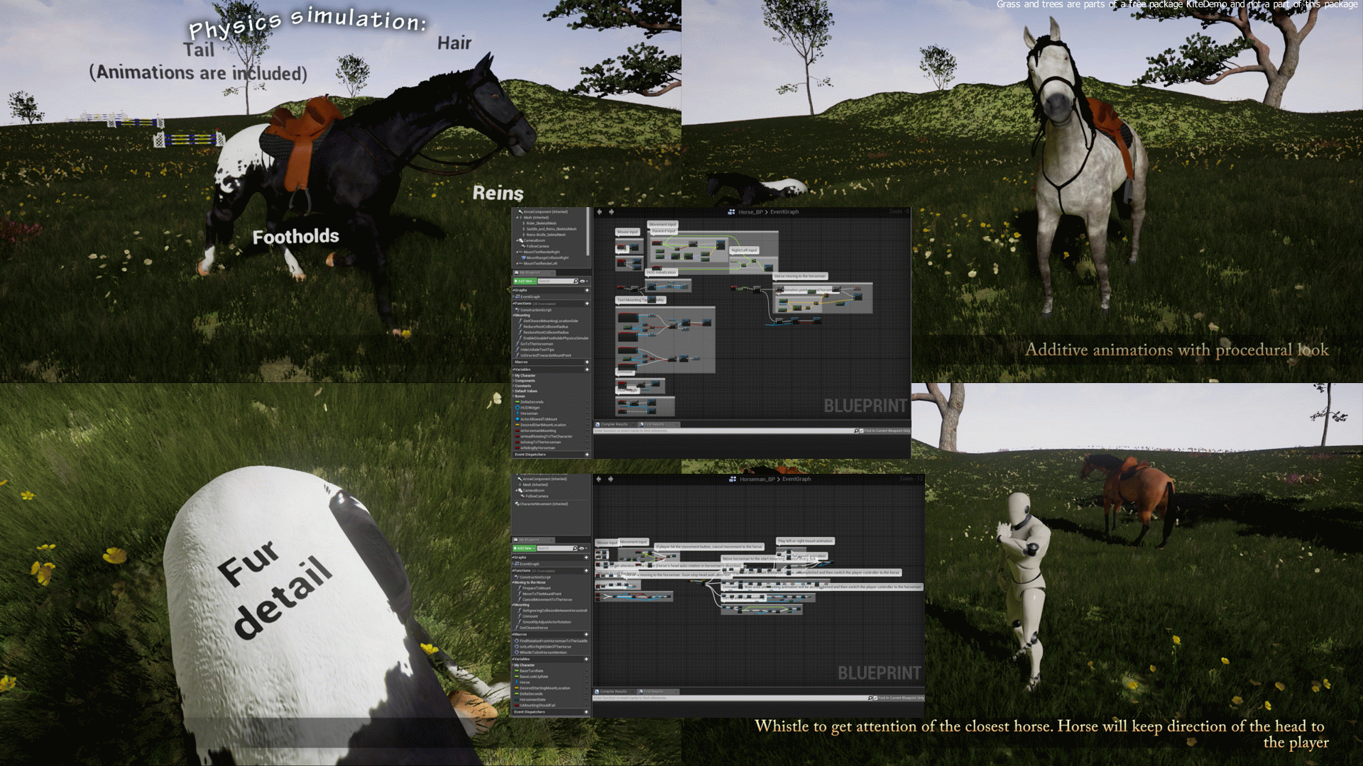 Horse Riding and Taming Kit 虚幻4 UE4 骑马 跨栏 动画 蓝图插图2