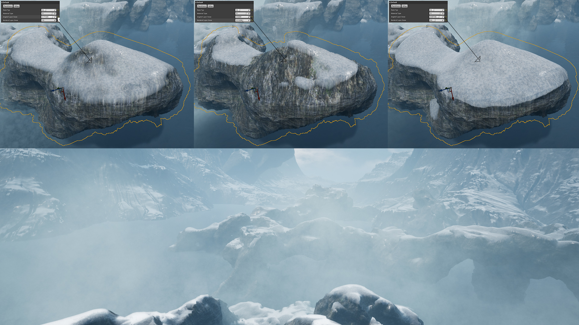 冰雪 岩石 世界 场景 环境 虚幻4 UE4 Ice Snow Rock Worlds插图1