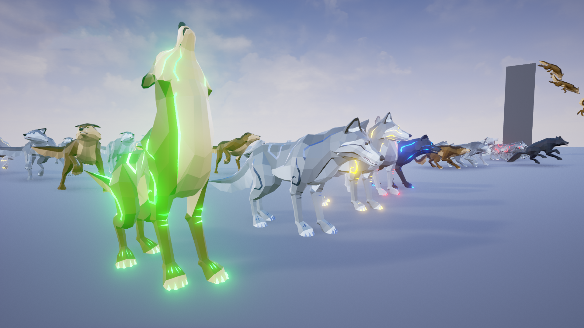 Poly Art Wolf 虚幻4 UE4 低模 卡通 灵兽 狼 角色插图3