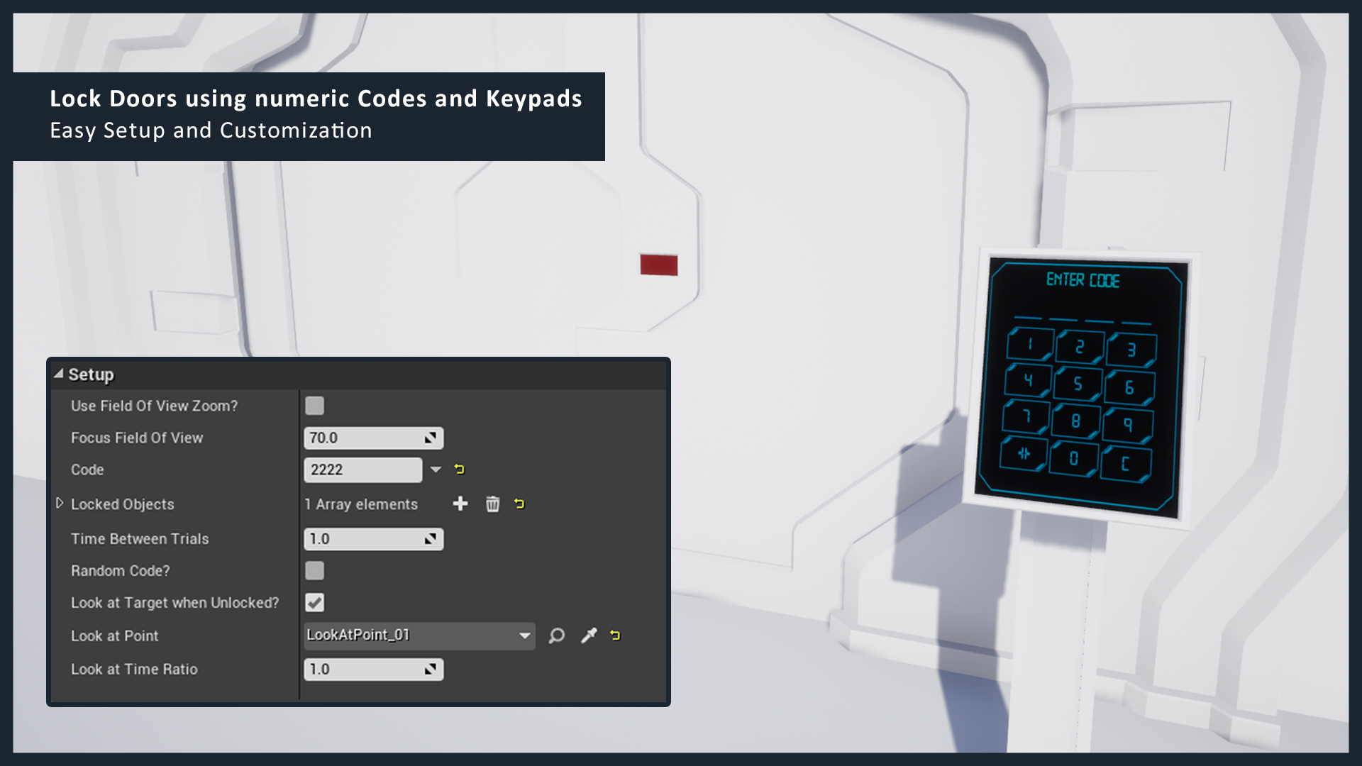 智能门锁电子邮件游戏蓝图 虚幻4 ue4 Widget Interaction System with Terminals Keypads插图1