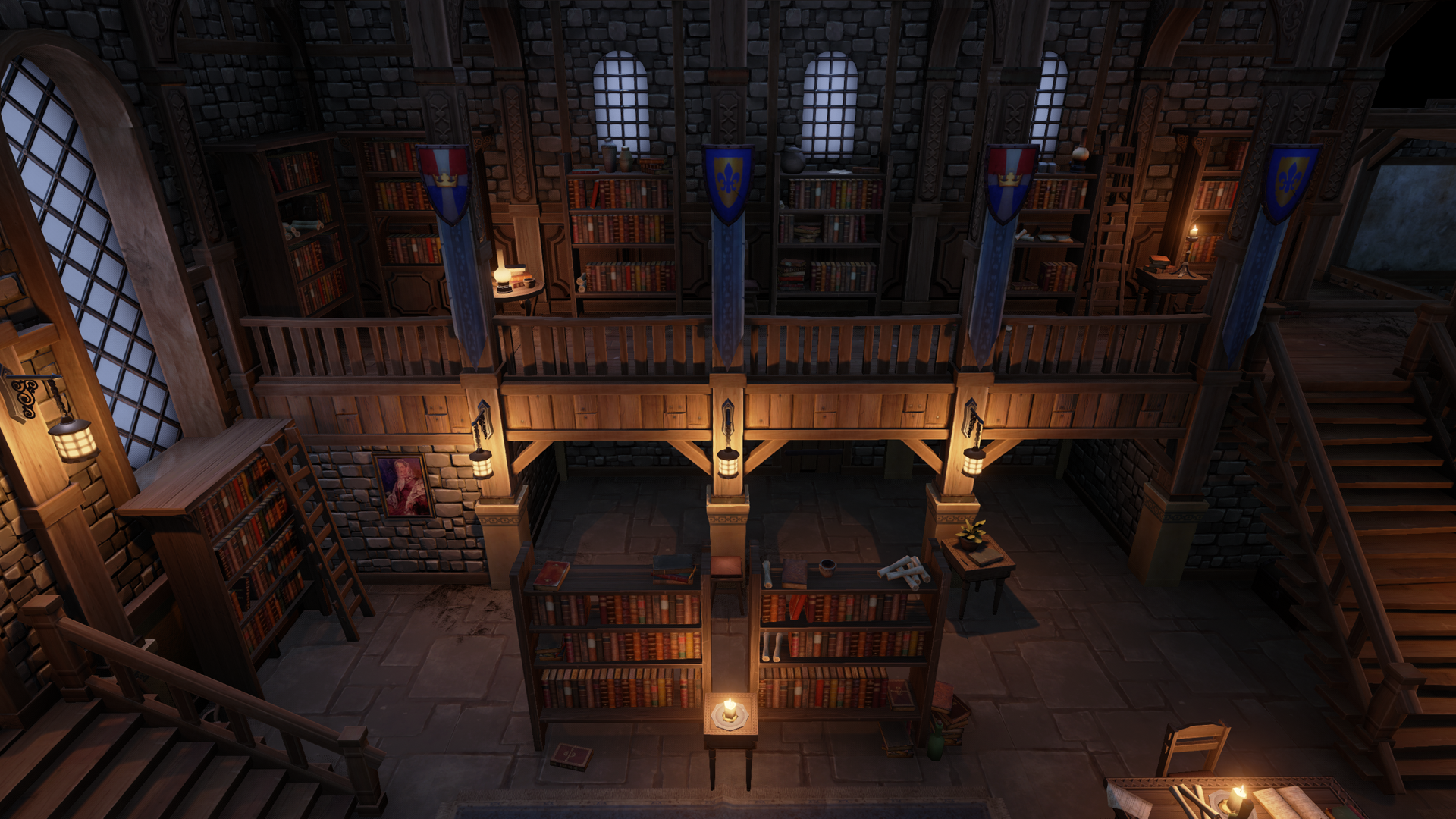 Top-Down Interiors 虚幻4 UE4 上帝视角 中世纪 室内 场景 素材插图1