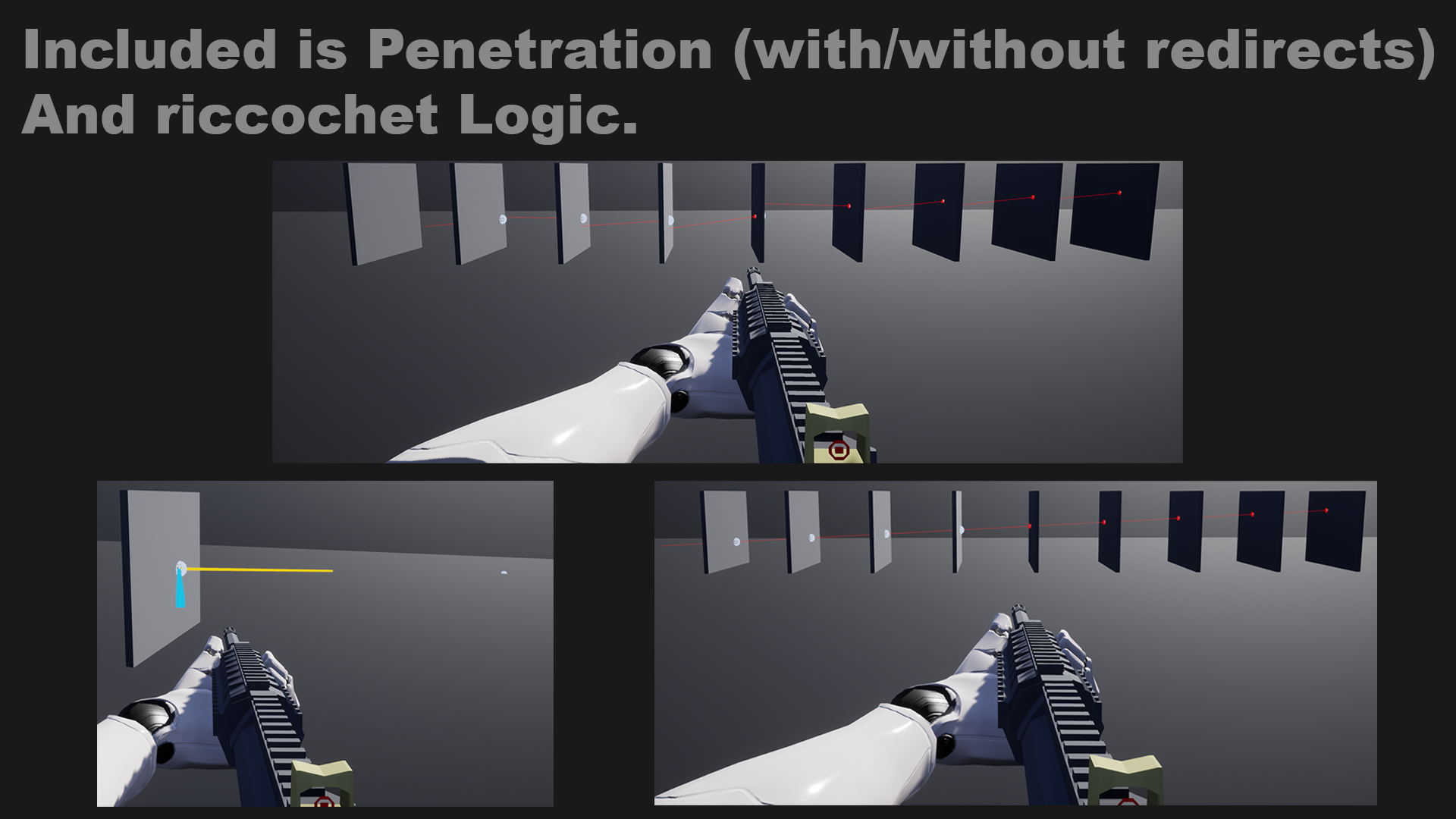 子弹穿透跳弹模拟蓝图 虚幻4 ue4 Realistic Bullet Penetration System插图2