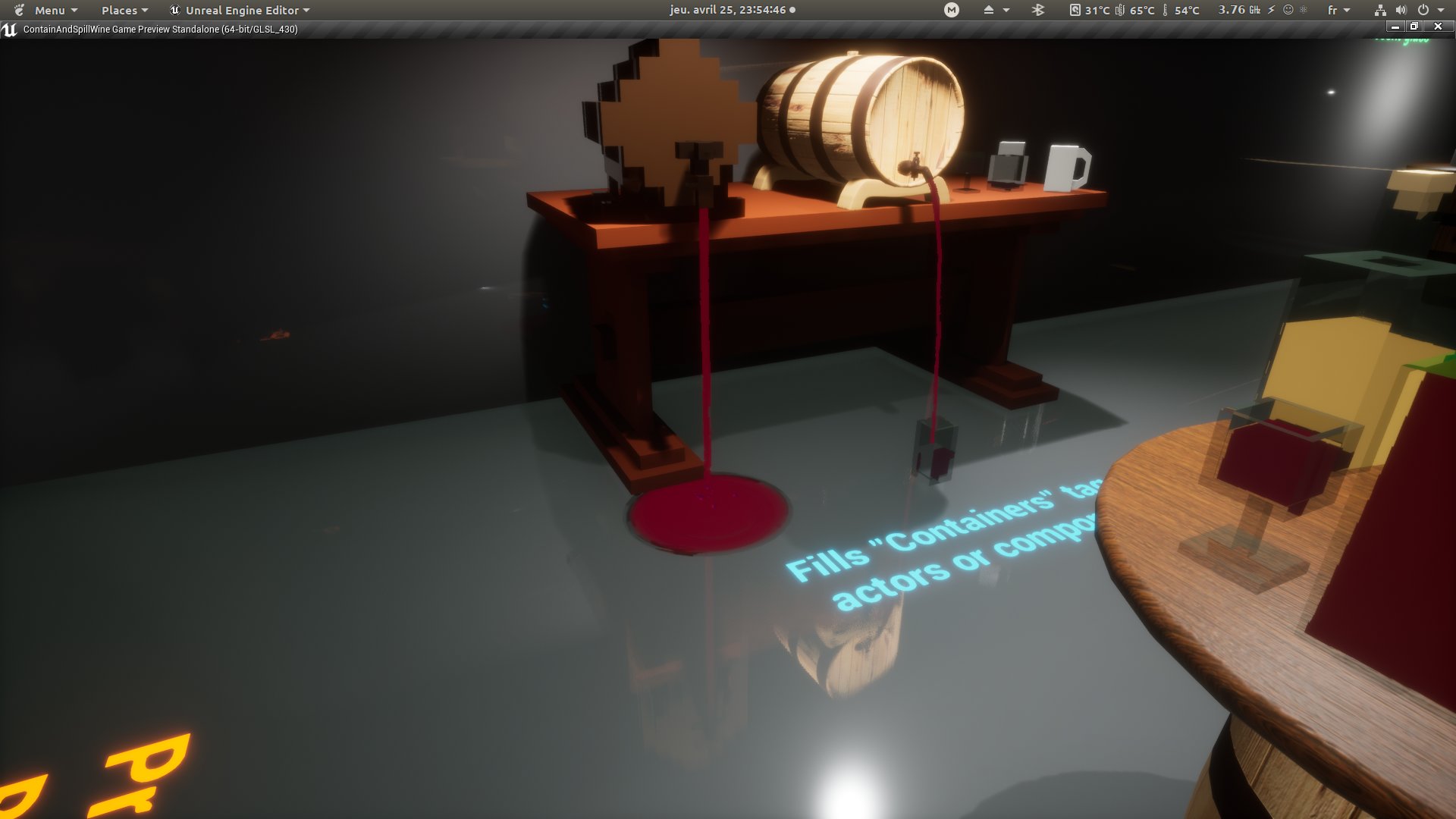 液体倾倒泼洒物理模拟蓝图 虚幻4 ue4 Contain and Spill Wine插图1