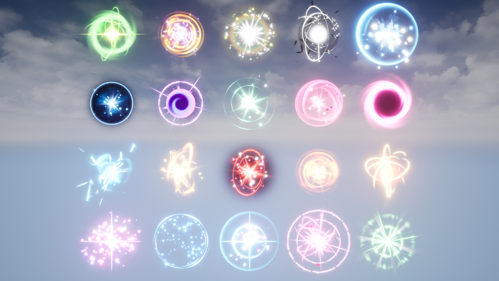 扩展 收缩 魔法球 粒子 特效 虚幻4 UE4 Glowing orbs pack插图2