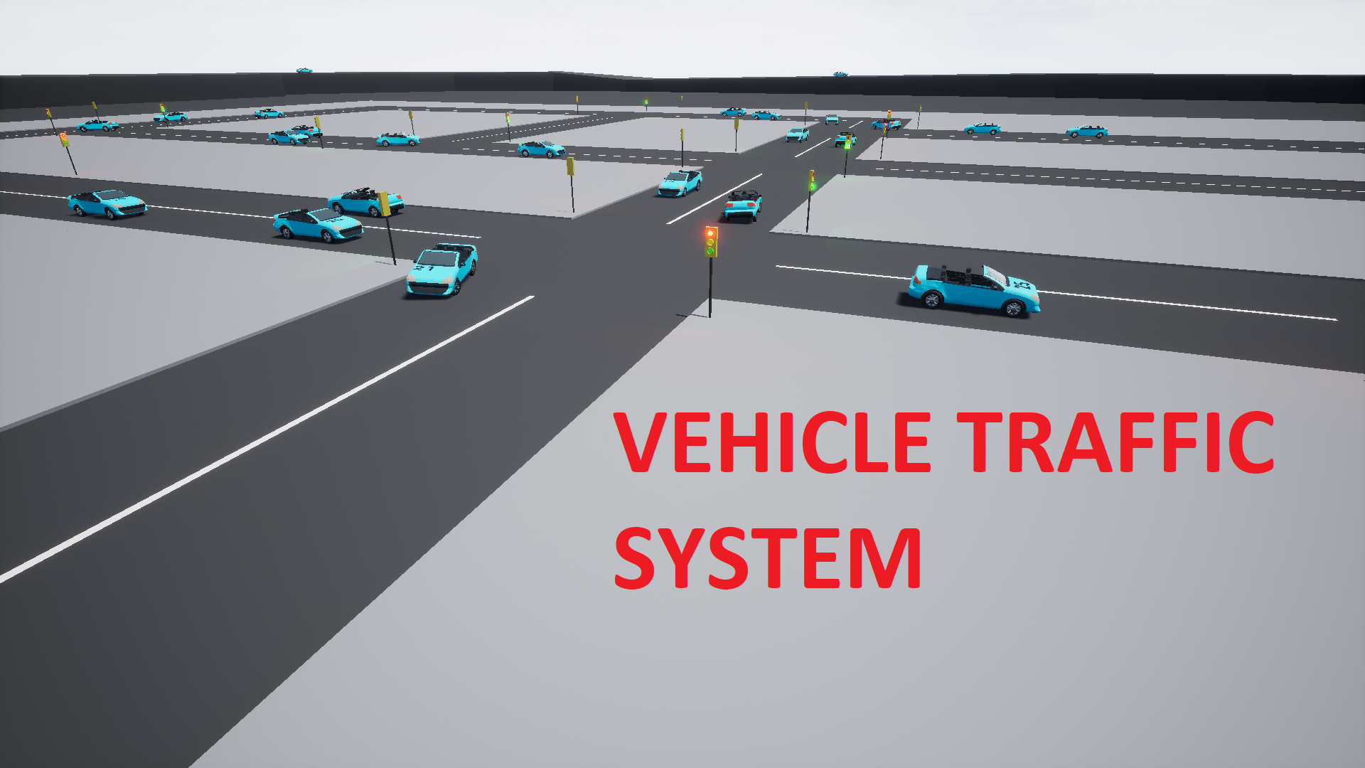 道路车流交通模拟蓝图 虚幻4 ue4 Vehicle Traffic System 427