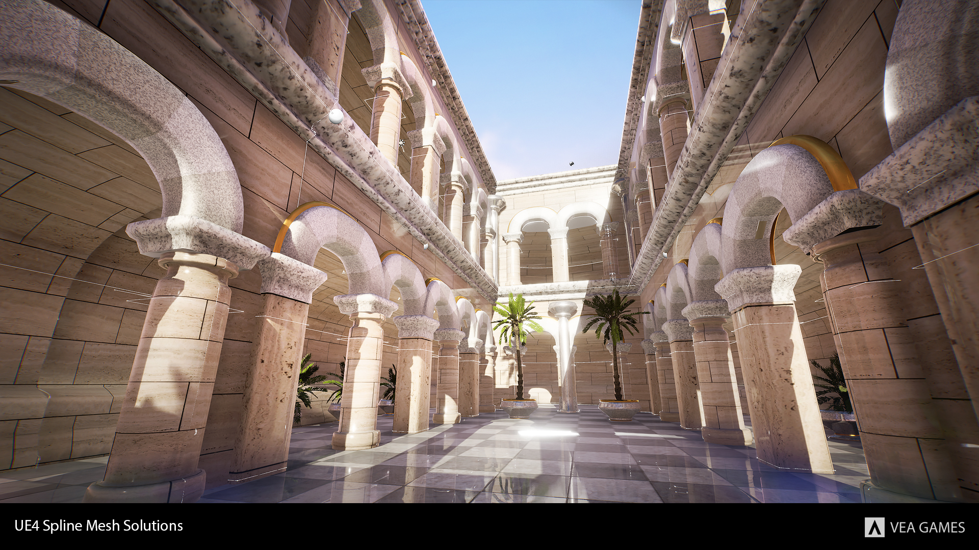 样条线模型缩放生成建模蓝图 虚幻4 ue4 Spline Mesh Solutions插图1