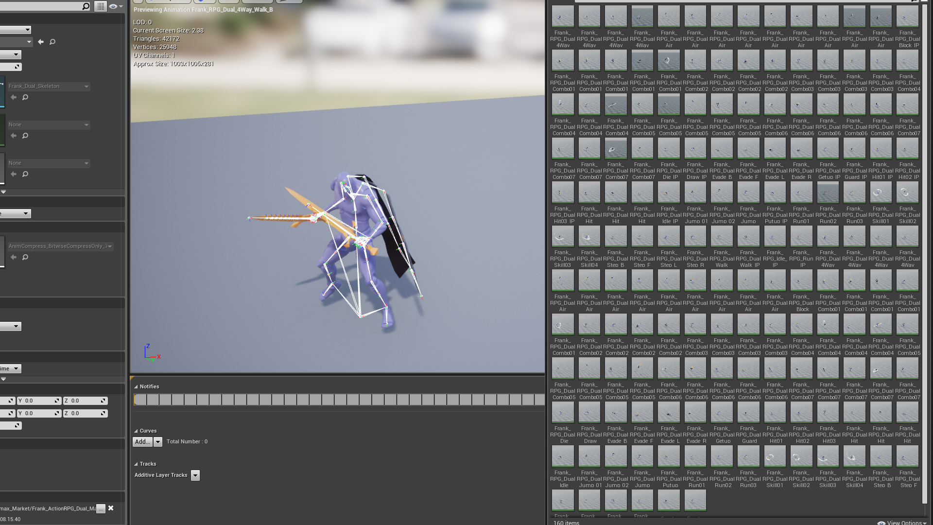弗兰克 双手剑 武士 剑士 动画 动作 虚幻4 UE4 Frank RPG Dual插图3