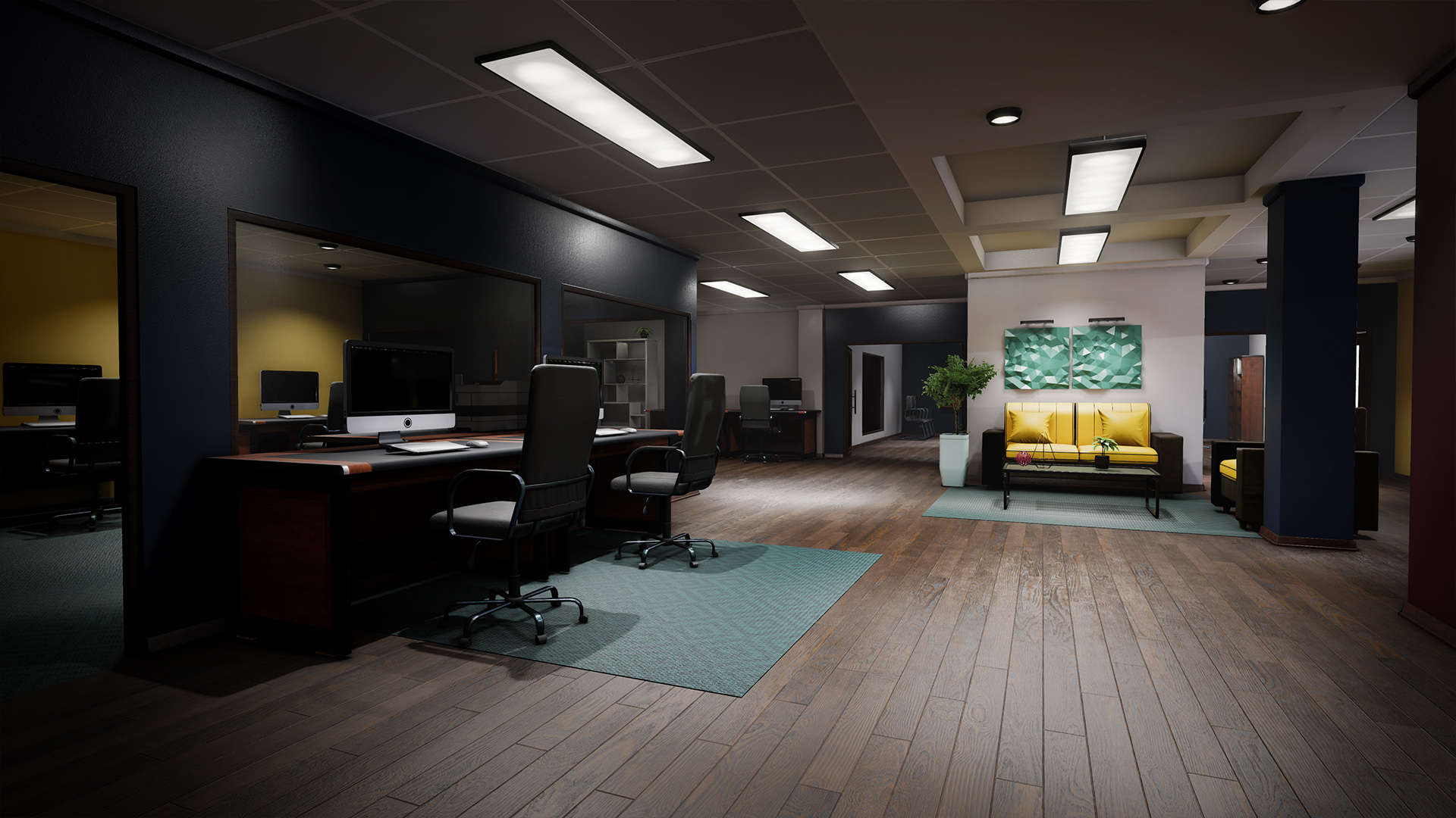 Modern Modular Office 虚幻4 UE4 模块化 现代 办公室 场景插图1