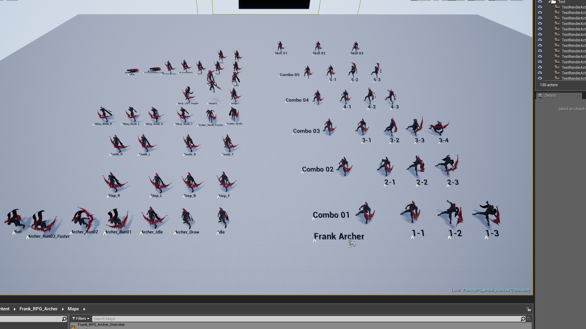 弓箭手 射手 动画 动作 虚幻4 UE4 Frank RPG Archer Combo Set