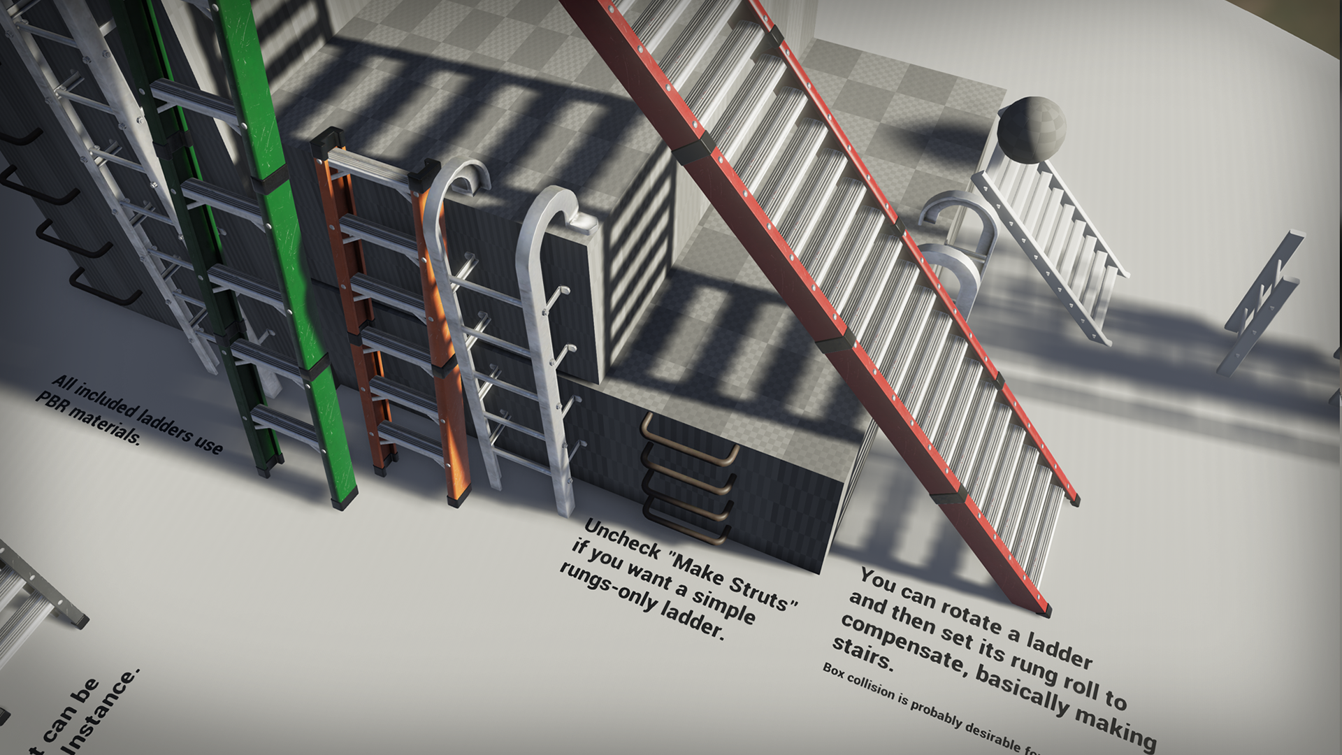 Impromptu Procedural Ladders 虚幻4 UE4 梯子 爬梯 生成器 蓝图插图3