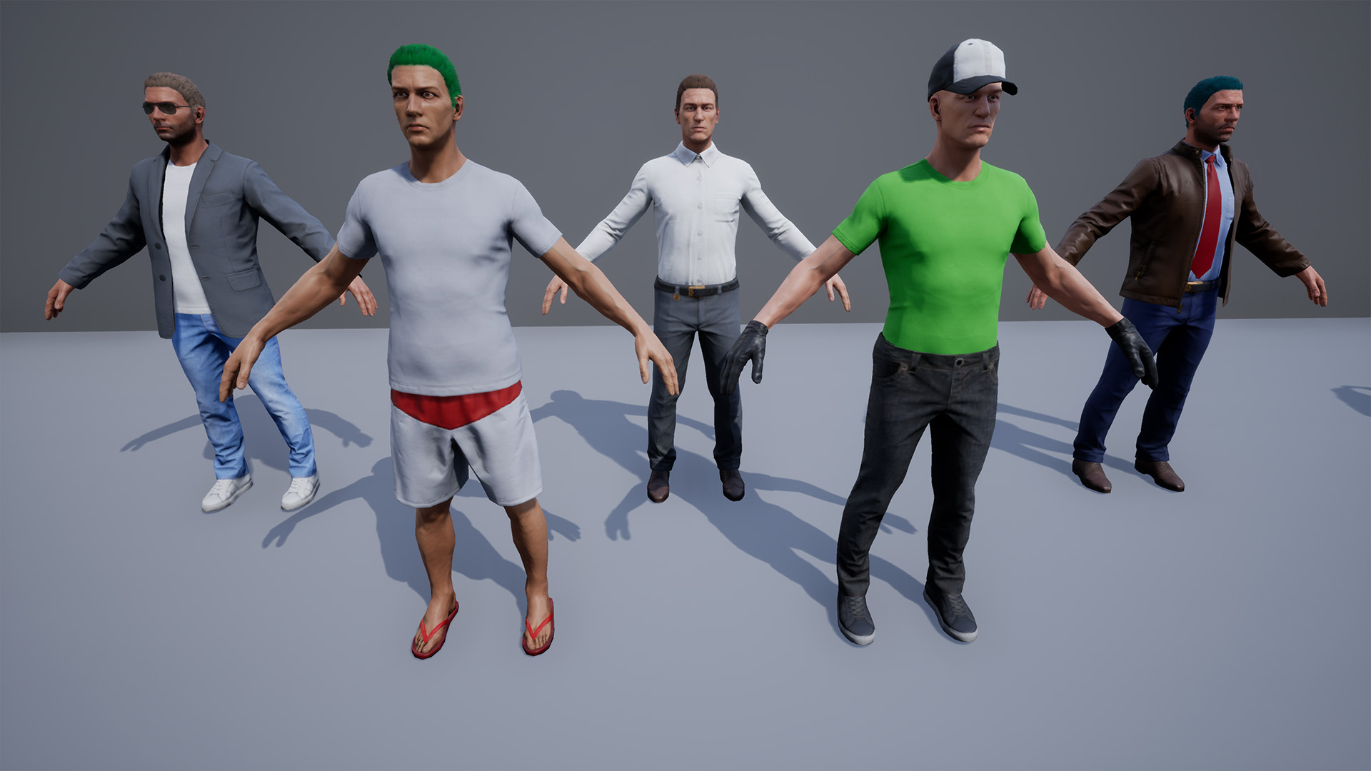 Regular Male Civilian Character 虚幻4 UE4 黑帮 打手 NPC 角色