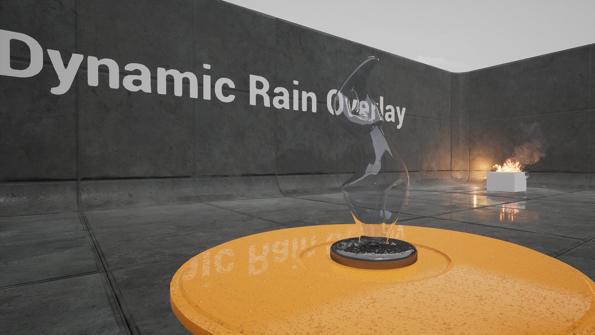 Dynamic Rain Overlay 虚幻4 UE4 动态 模拟 雨点 滴落 物体 表面插图1