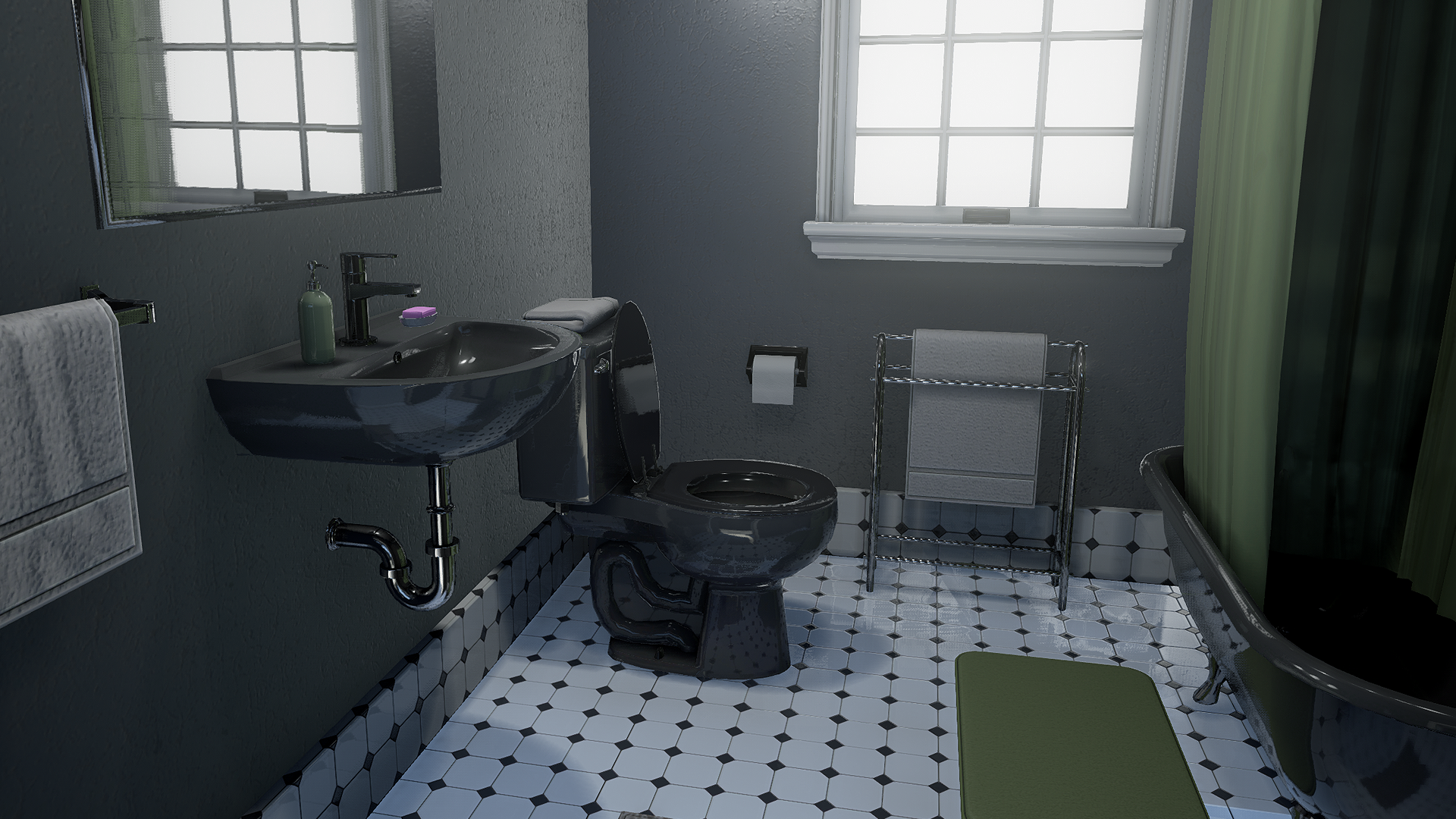 浴室 厕所 环境 场景 虚幻4 UE4 Bathroom Pack Series 1插图3