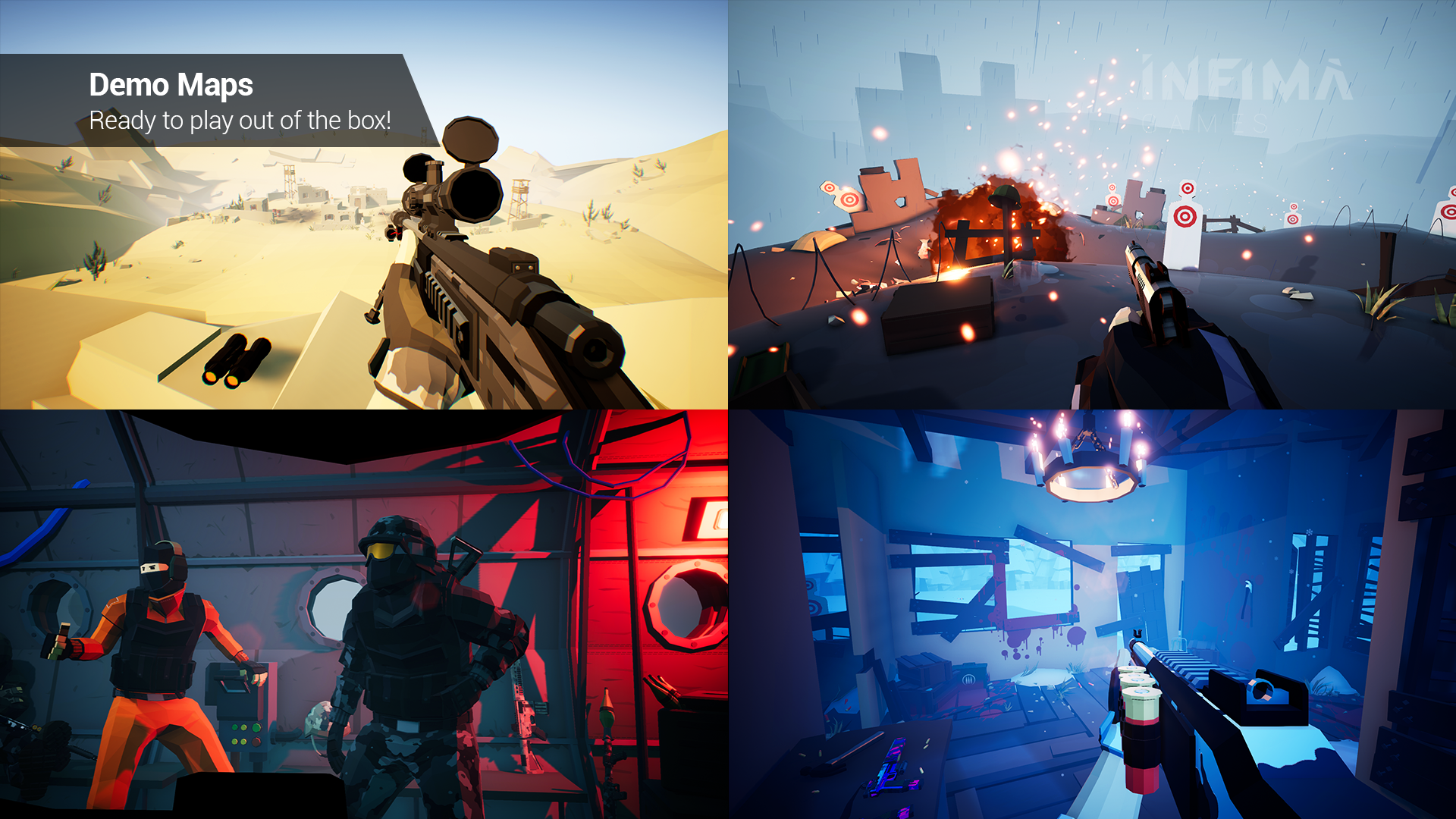 卡通完整射击蓝图模板 虚幻4 ue4 Low Poly Shooter Pack v3 426插图8