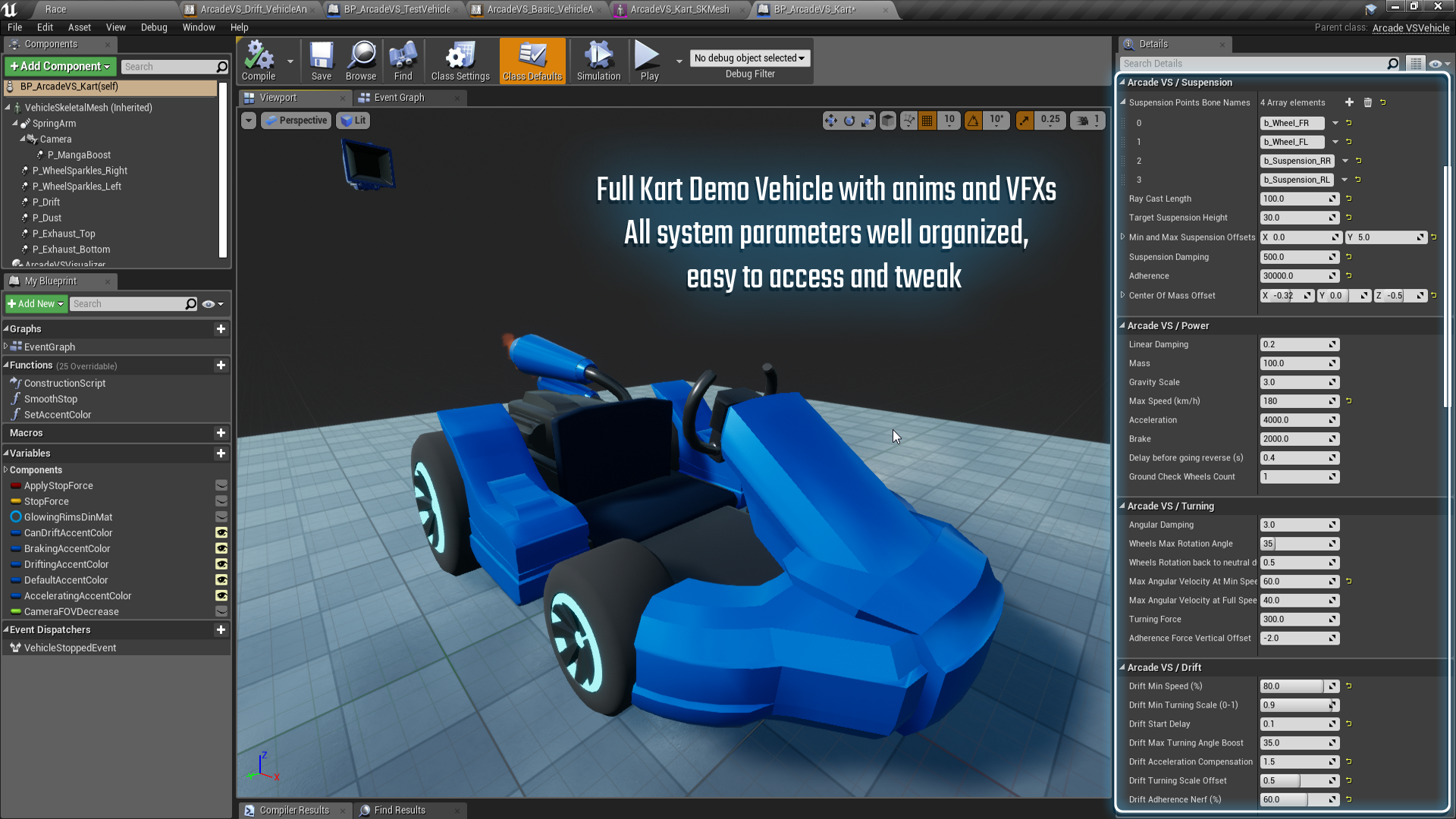 车辆载具设置创建系统蓝图 虚幻4 ue4 Arcade Vehicle System 425插图3
