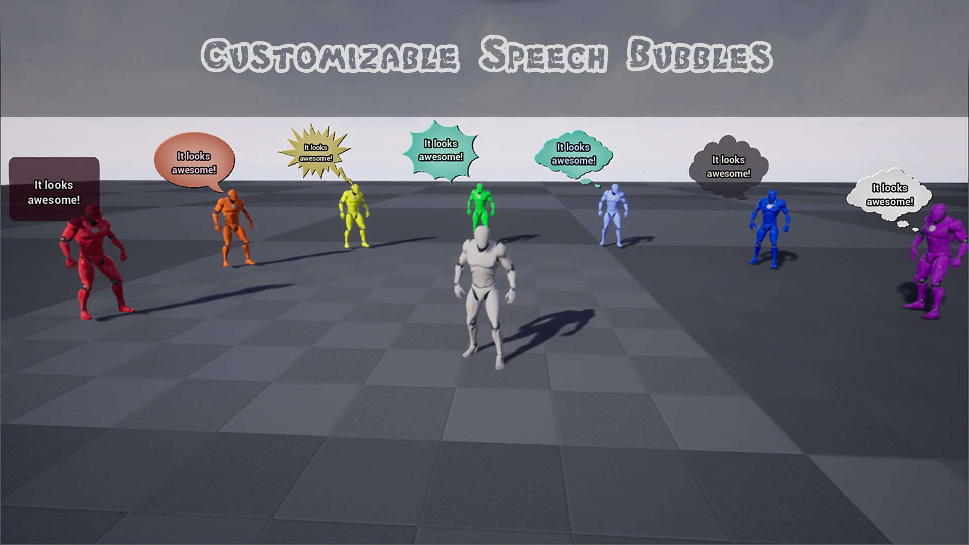 对话 聊天 谈话框 泡泡 UI 蓝图 虚幻4 UE4 Speech Bubbles插图1