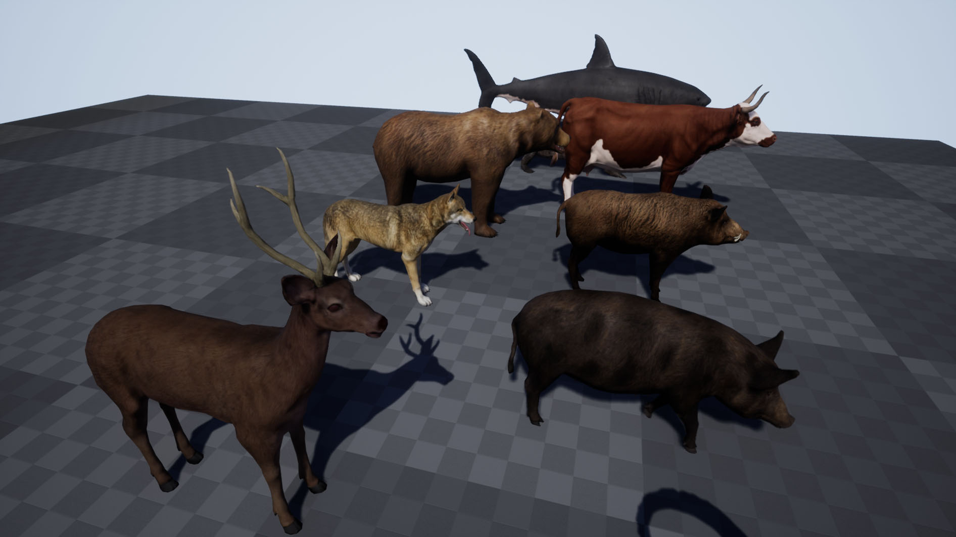 Animal Pack Ultra 虚幻4 UE4 家畜 鱼类 动画 集合 素材包插图2