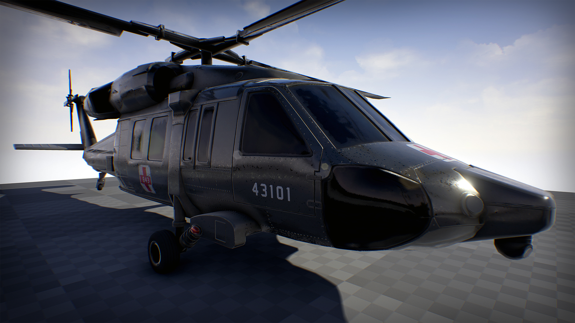 黑鹰 直升机 驾驶 蓝图 虚幻4 UE4 Helicopter UH60M Blackhawk插图3