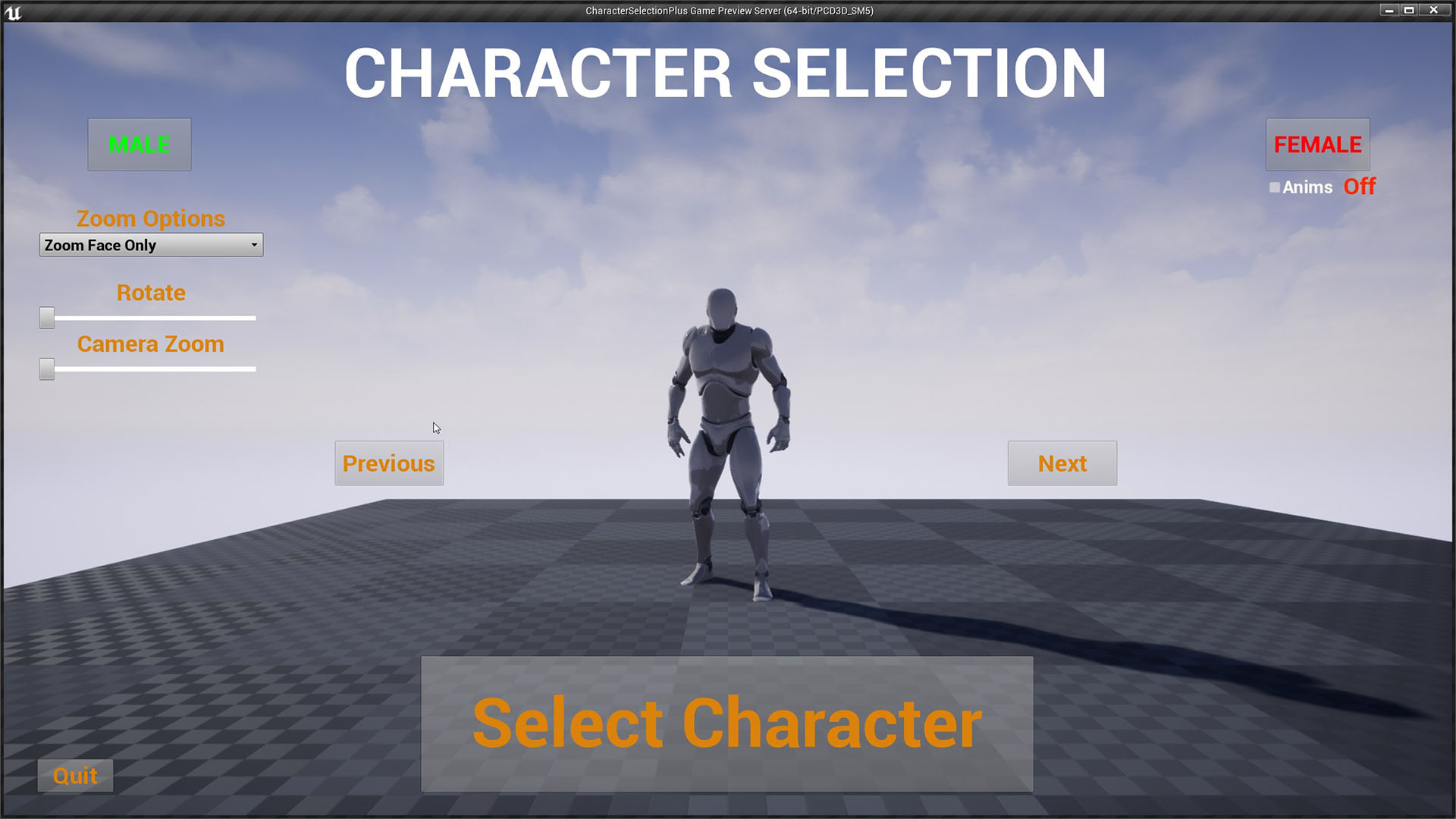 角色展示选择登录蓝图 虚幻4 ue4 Character Selection Plus 426