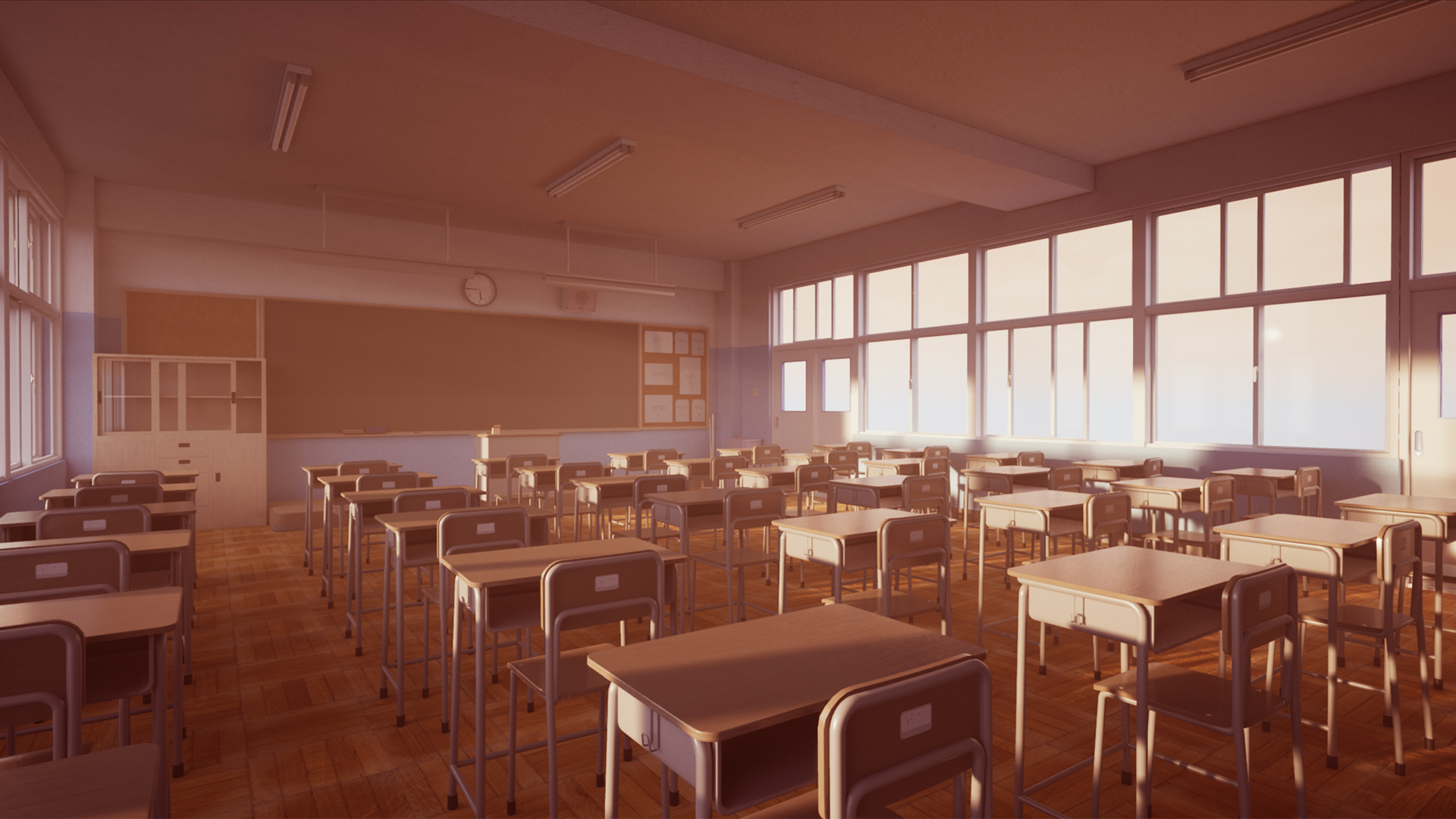 教室 学校 课堂 黑板 室内 场景 虚幻4 UE4 Classroom插图2