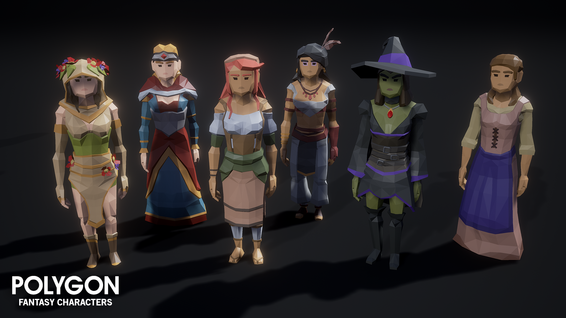 POLYGON Fantasy Characters 虚幻4 UE4 中世纪 幻想  卡通 角色