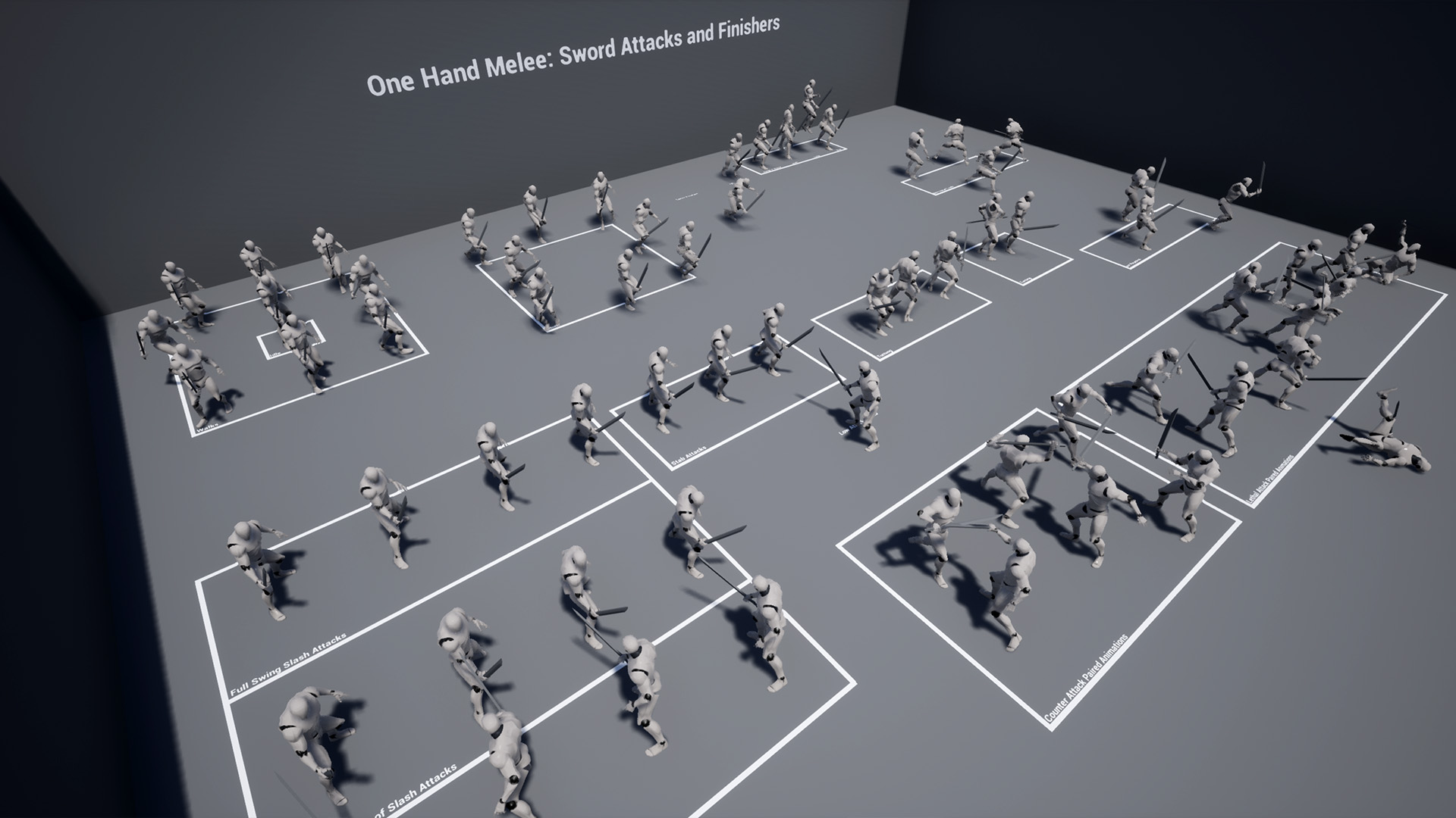 单手剑攻击对战拼刀终结动画 虚幻4 ue4 One Hand Sword Attacks