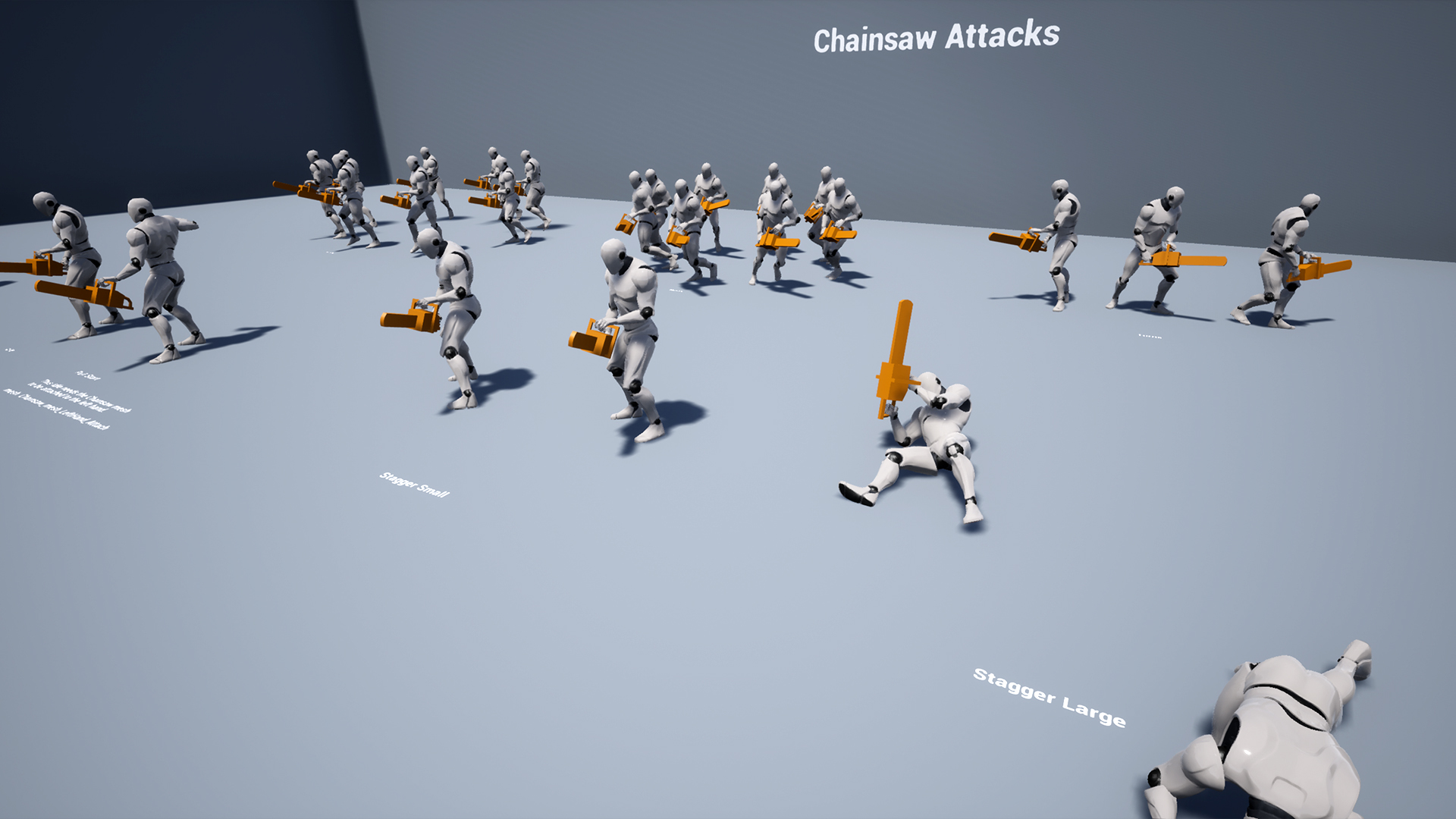 电锯链锯杀人魔攻击移动动画重定向 虚幻4 ue4 Chainsaw Attacks插图1