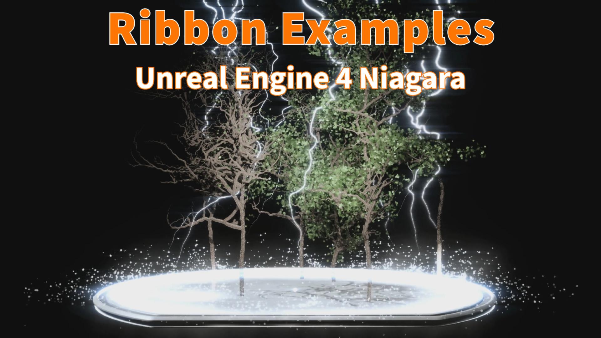 落雷闪电线性游戏特效项目 虚幻4 ue4 Niagara Ribbon examples插图1