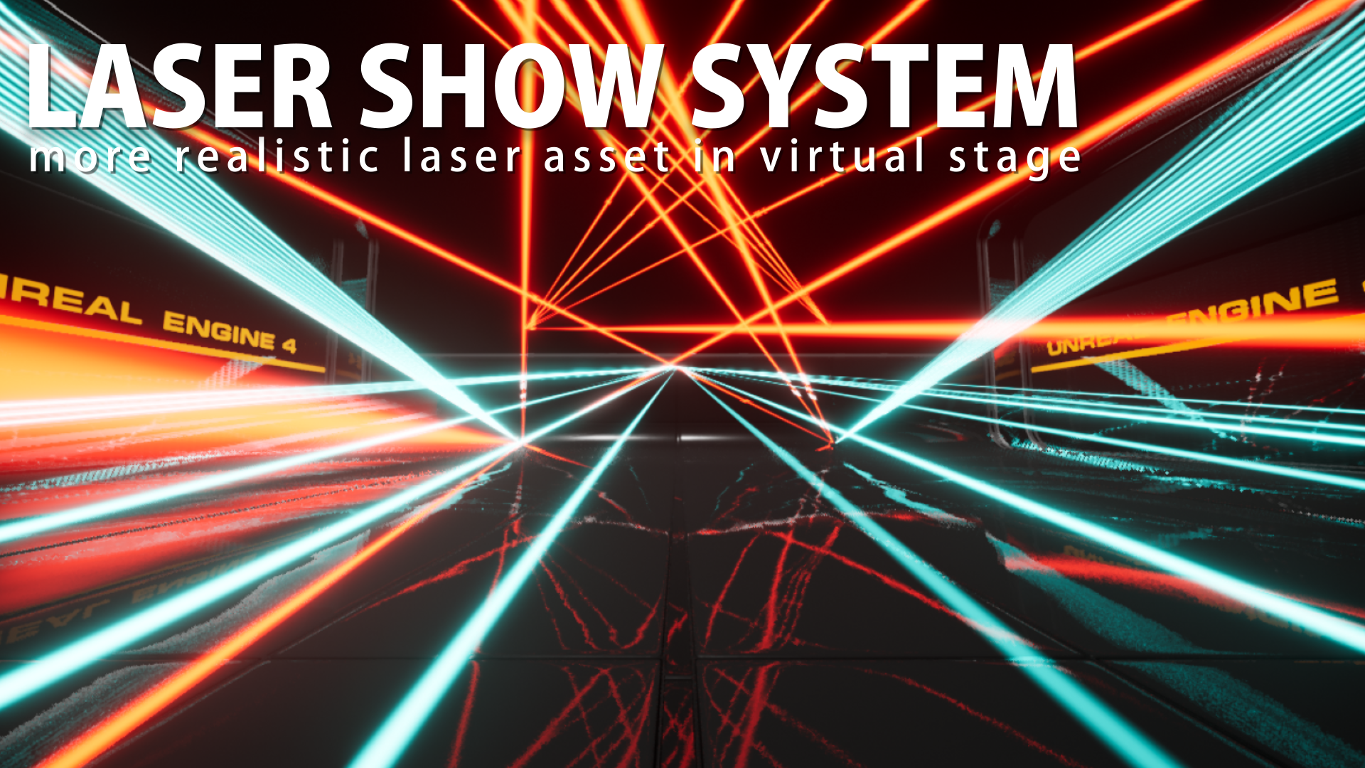 科幻激光射线反射游戏蓝图特效场景 虚幻4 ue4 Laser Show System