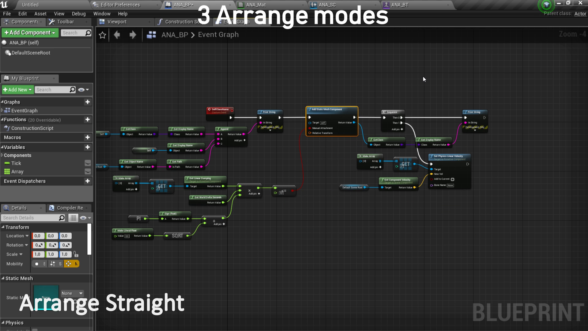 蓝图节点自动排列插件 虚幻4 ue4 Auto Node Arranger 425到426