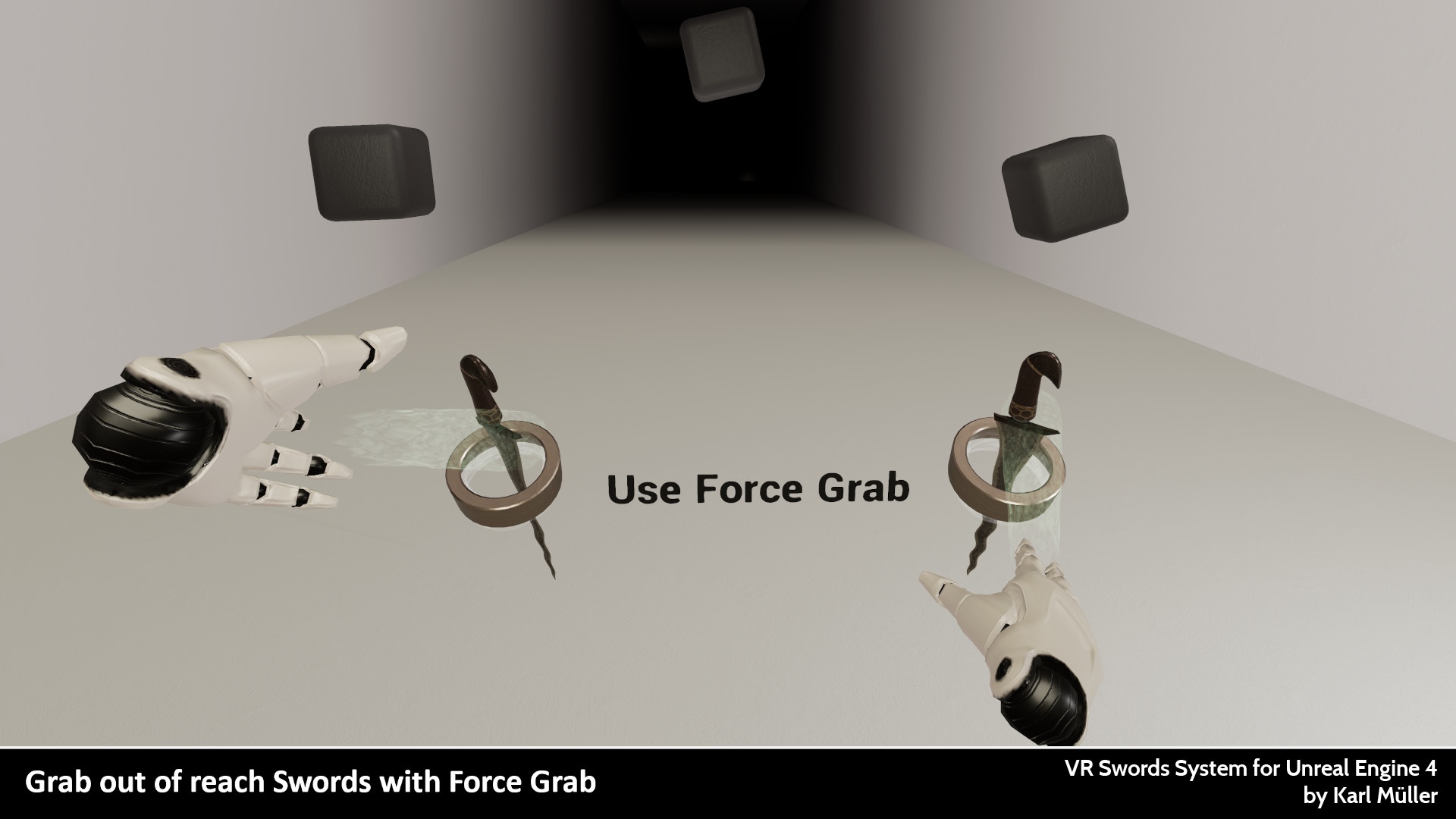 虚拟现实切割飞斧 蓝图 虚幻4 ue4 VR Swords and Slicing System插图1