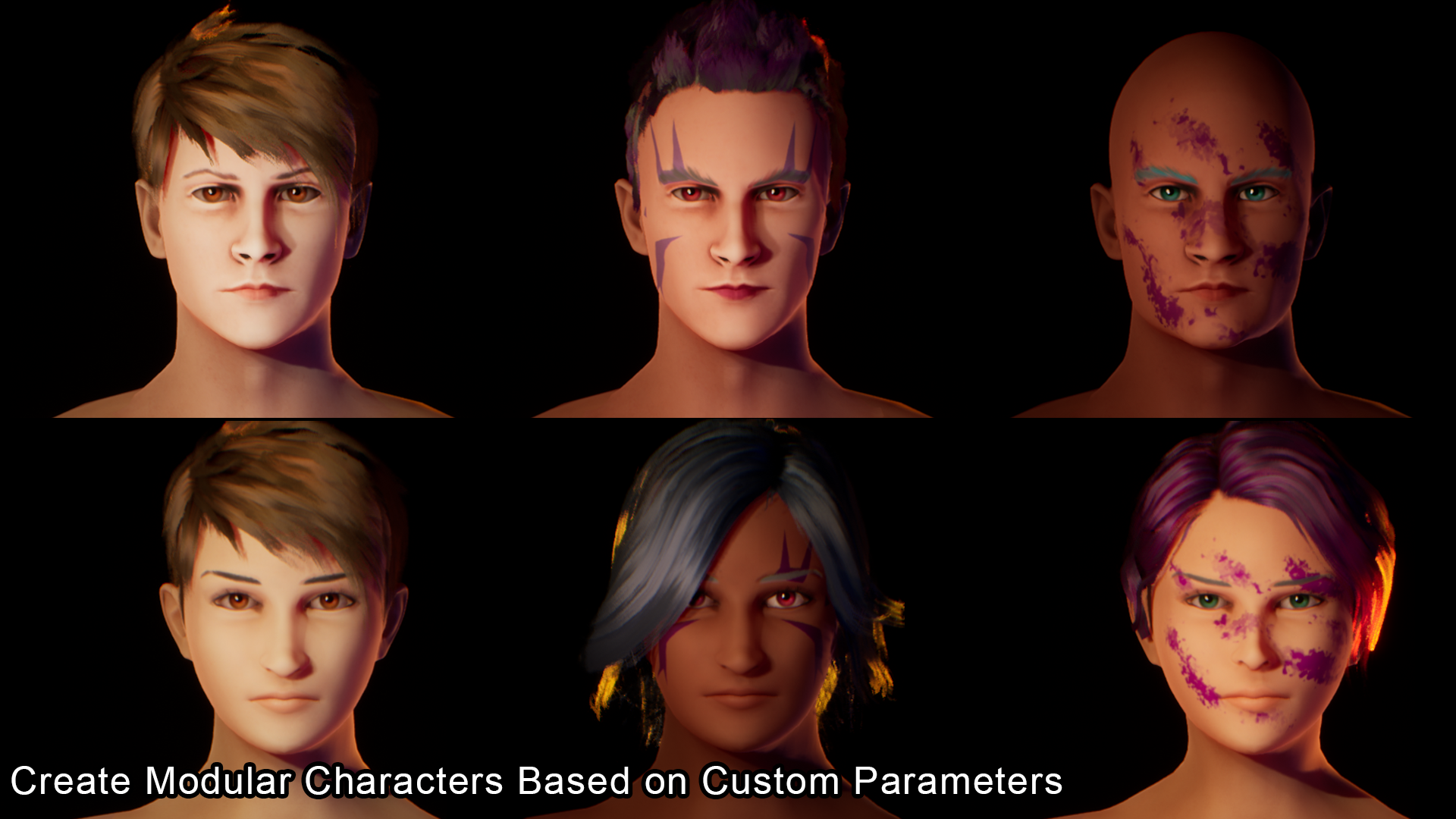 角色捏脸创建蓝图 虚幻4 ue4 Assembly Modular Character Creator 426插图2