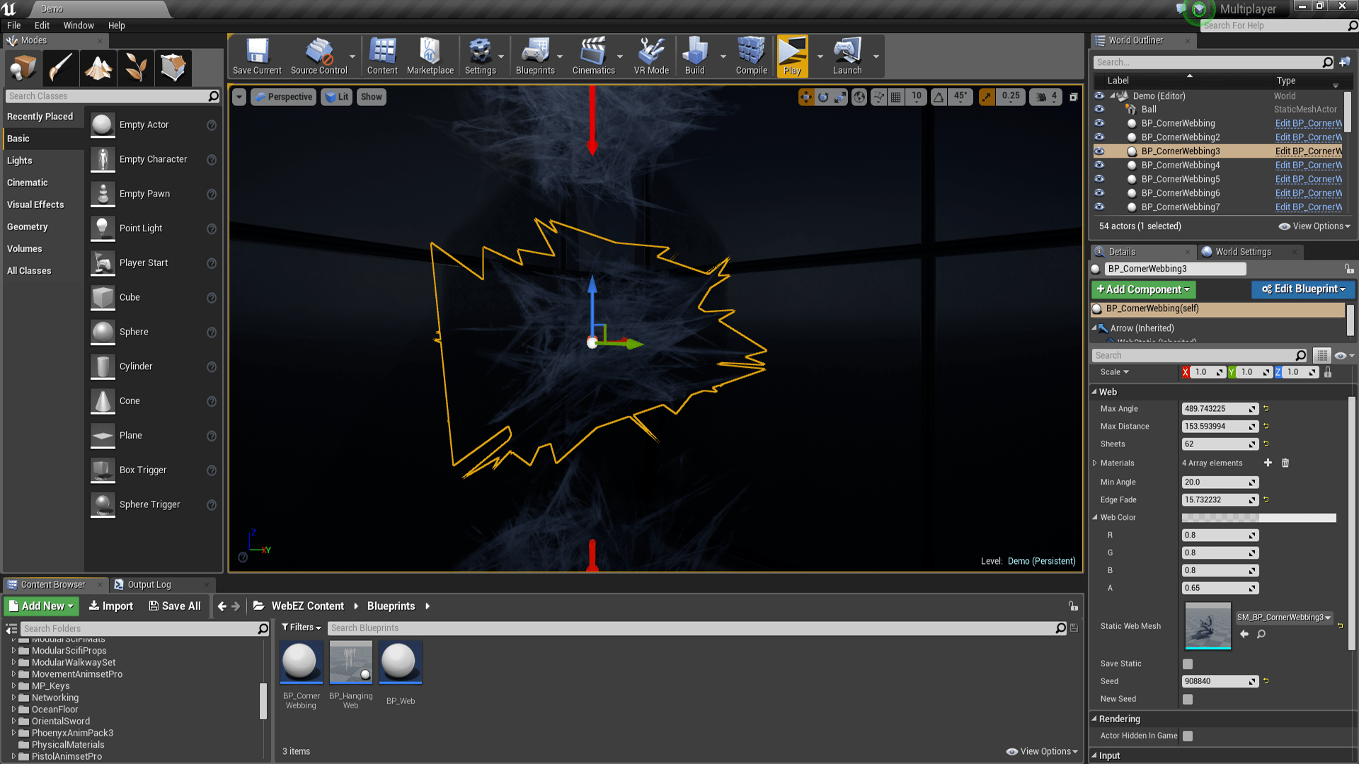 蜘蛛网 生成器 蓝图 插件 虚幻4 UE4 webez 421