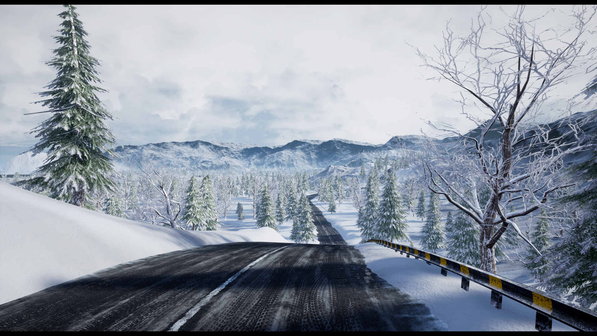 冬季 赛道 环境 场景 虚幻4 UE4 Racing Track Winter Landscape插图2