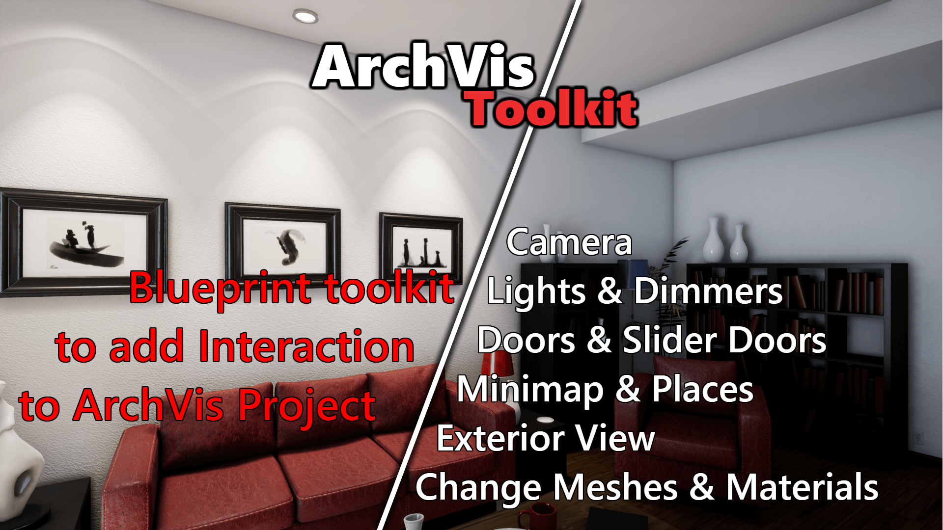 建筑可视化展示平面结构材质切换蓝图 虚幻4 ue4 ArchVis Toolkit