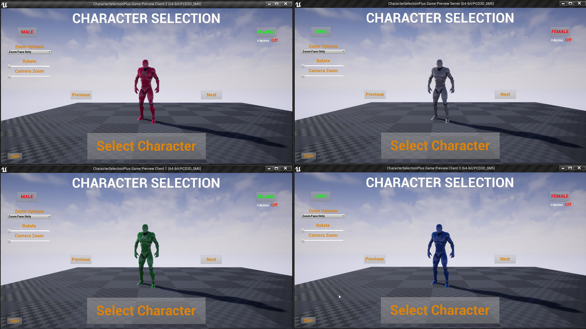 角色展示选择登录蓝图 虚幻4 ue4 Character Selection Plus 426插图1