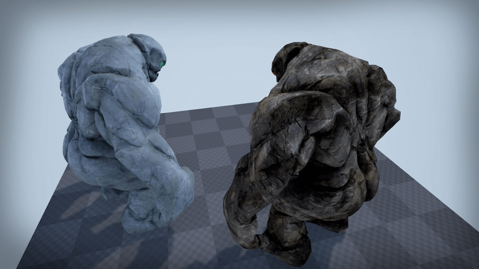 Golem 虚幻4 UE4 石头人 怪物 角色 带 分解 组合 躯体 动画 动作插图2