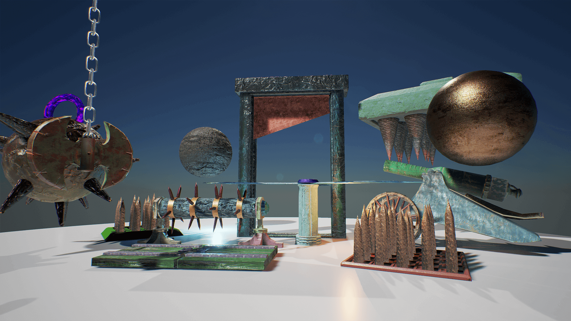 滚石 摆斧 陷阱 地刺 蓝图 虚幻4 UE4 Customizable Deadly Traps插图1