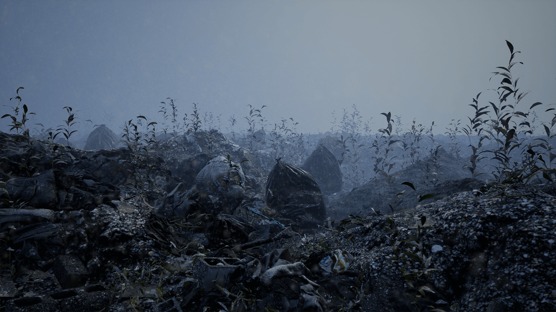 垃圾场 废弃 枯草 废墟 碎砖 场景  虚幻4 UE4 Landfill