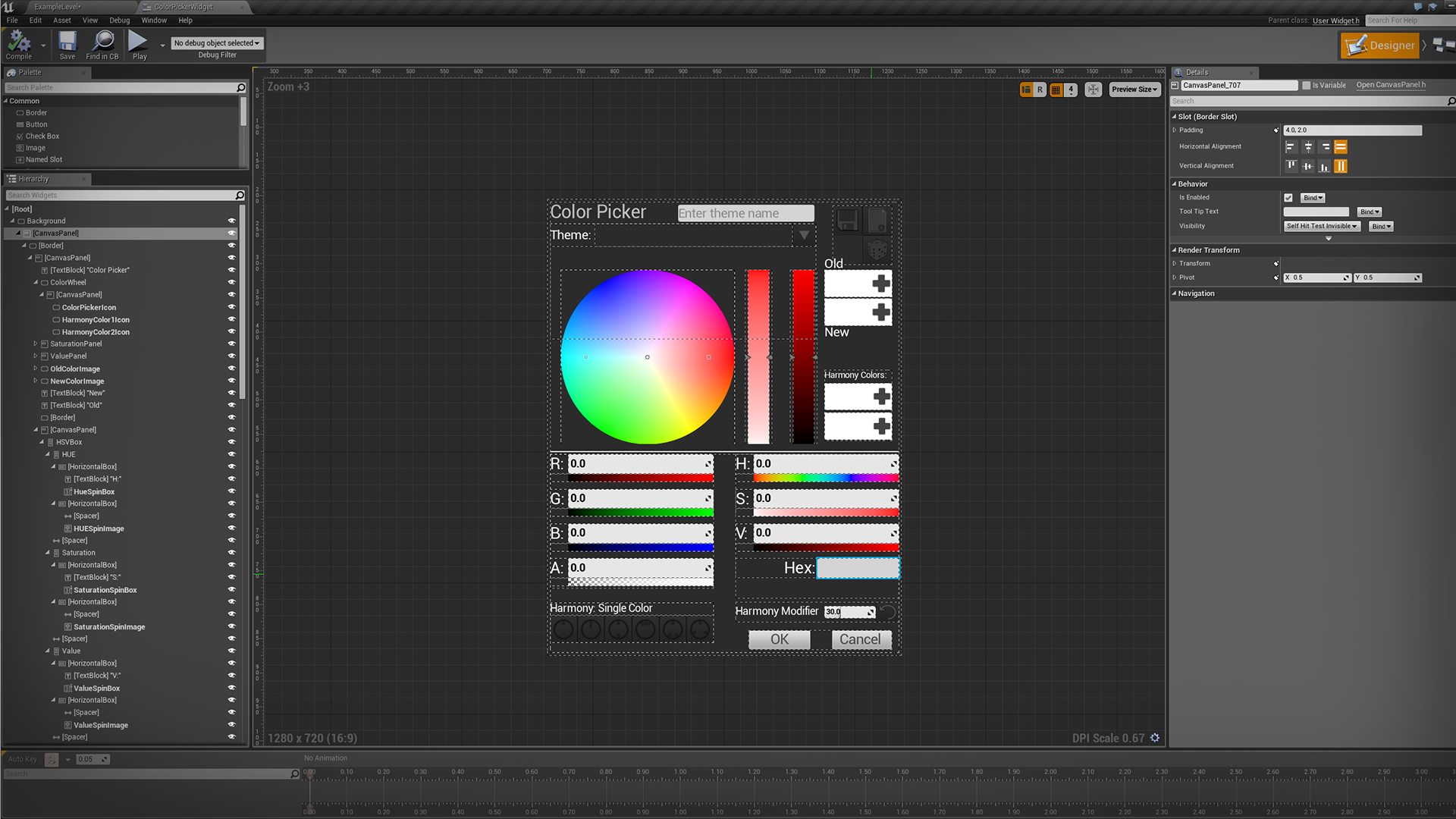 用户 节目 取色器 UI 虚幻4 UE4 Simple Color Picker UMGColorPicker插图1