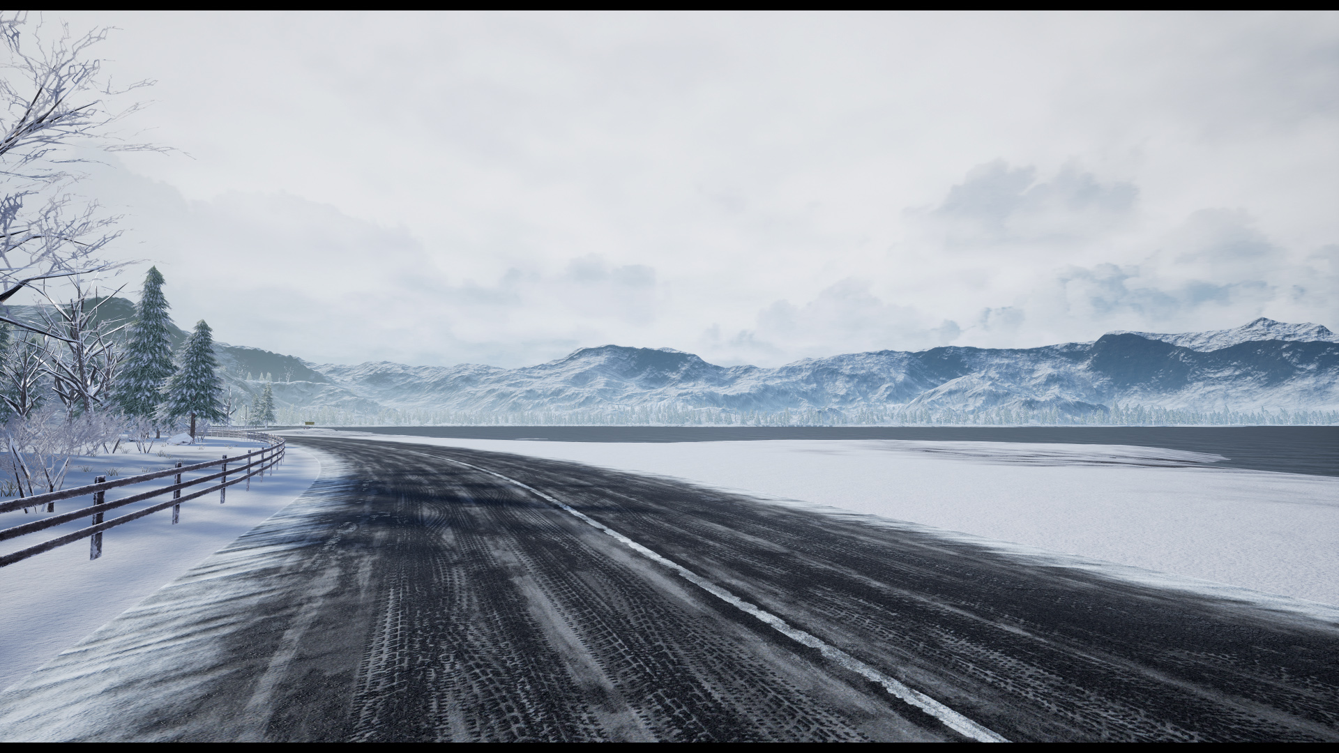 冬季 赛道 环境 场景 虚幻4 UE4 Racing Track Winter Landscape插图1