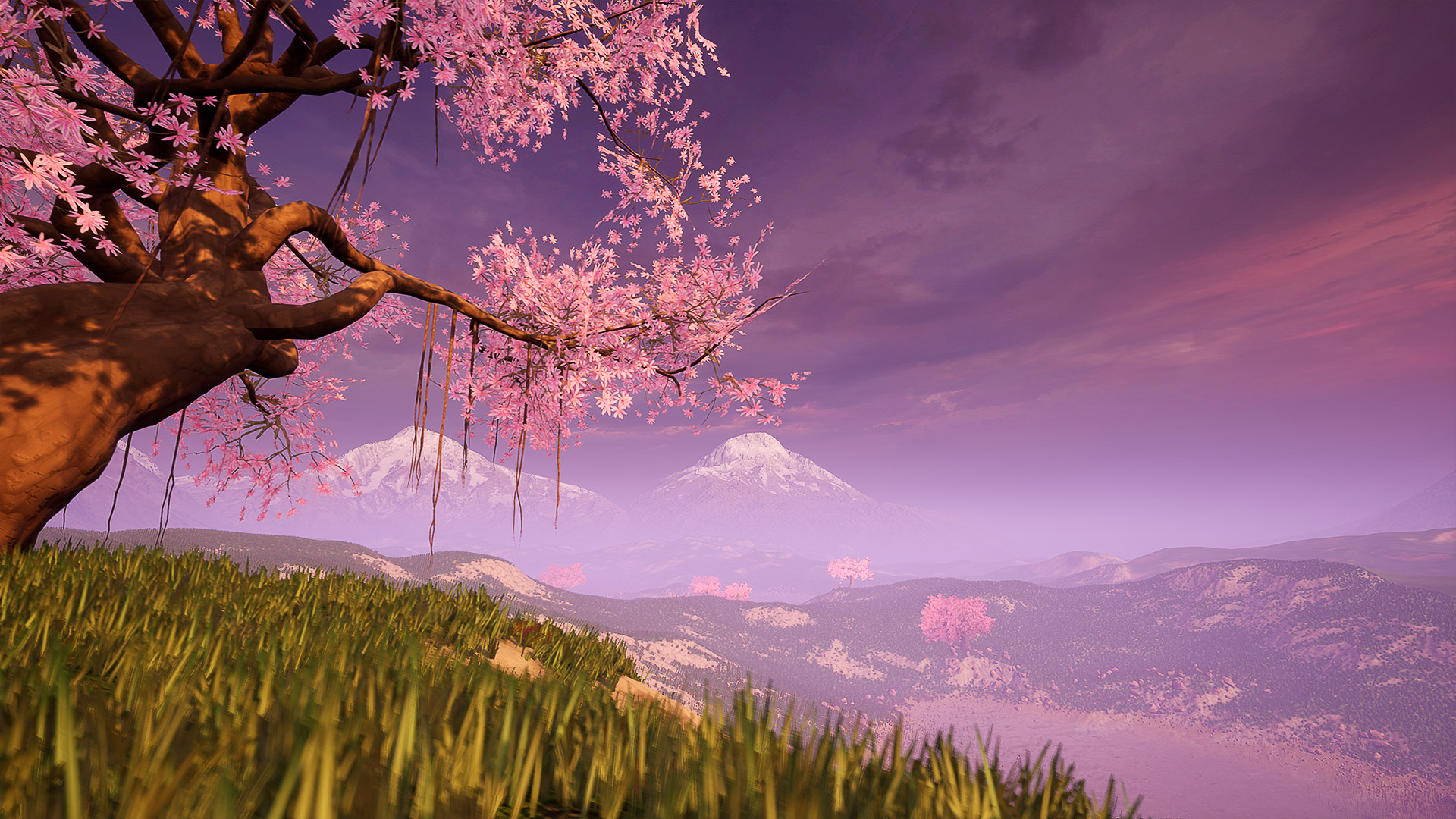 日式 植物 场景 虚幻4 UE4 Japanese Stylized Grass and Trees插图2