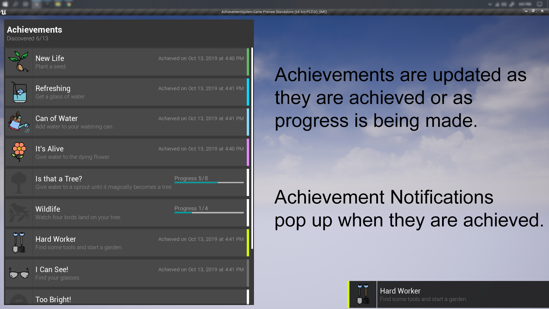 游戏内设置成就解锁系统蓝图 虚幻4 ue4 In Game Achievement插图2