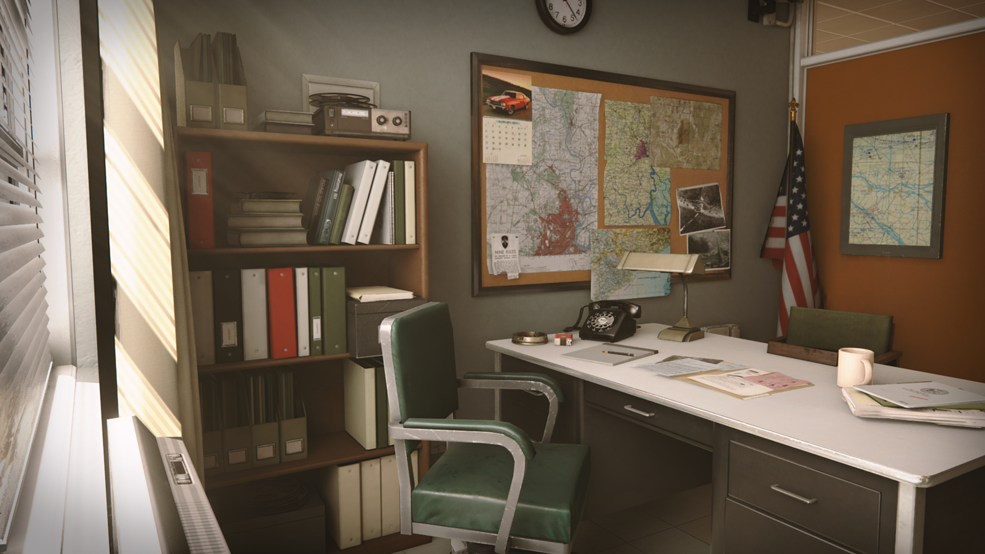 Retro Office Environment 虚幻4 UE4 档案室 侦探 办公室 场景