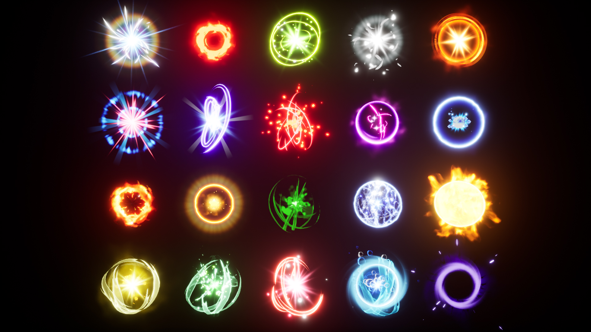 扩展 收缩 魔法球 粒子 特效 虚幻4 UE4 Glowing orbs pack插图1