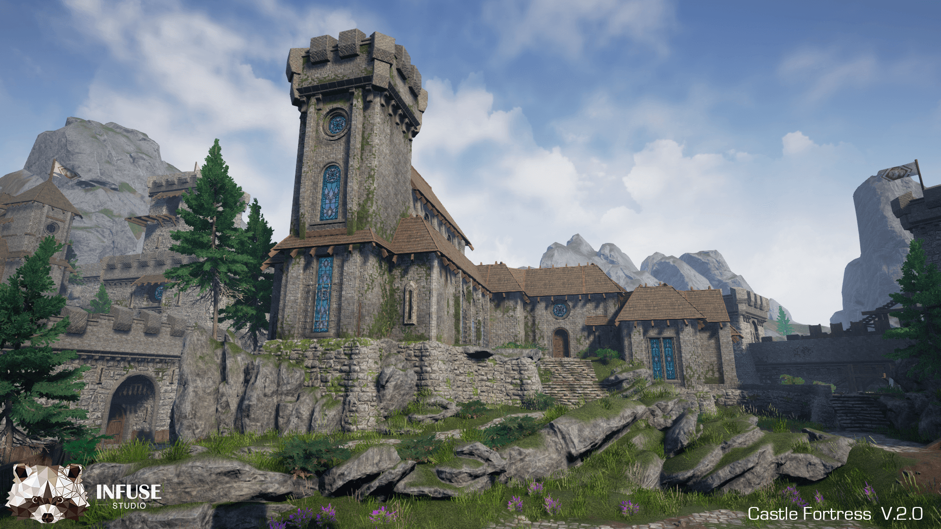 Castle Fortress 虚幻4 UE4 城堡 要塞 游戏引擎 场景 素材包插图1