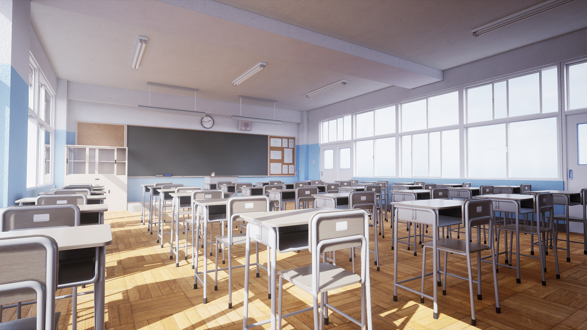 教室 学校 课堂 黑板 室内 场景 虚幻4 UE4 Classroom