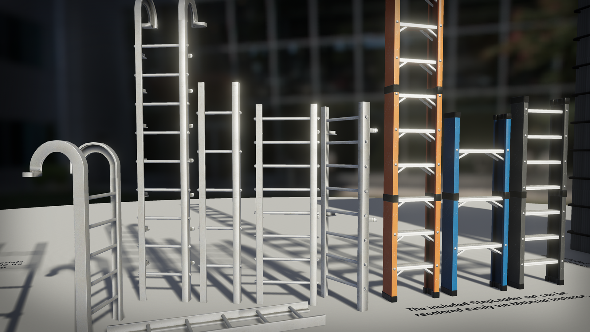 Impromptu Procedural Ladders 虚幻4 UE4 梯子 爬梯 生成器 蓝图插图1