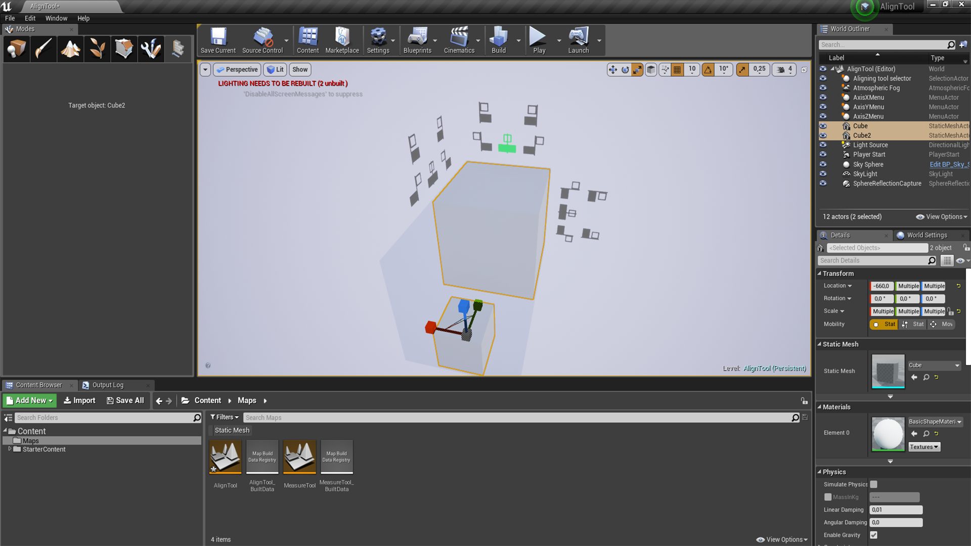 物体 网格 演员 对齐 蓝图 插件 maya 虚幻4 ue4 Align Tool 423插图1